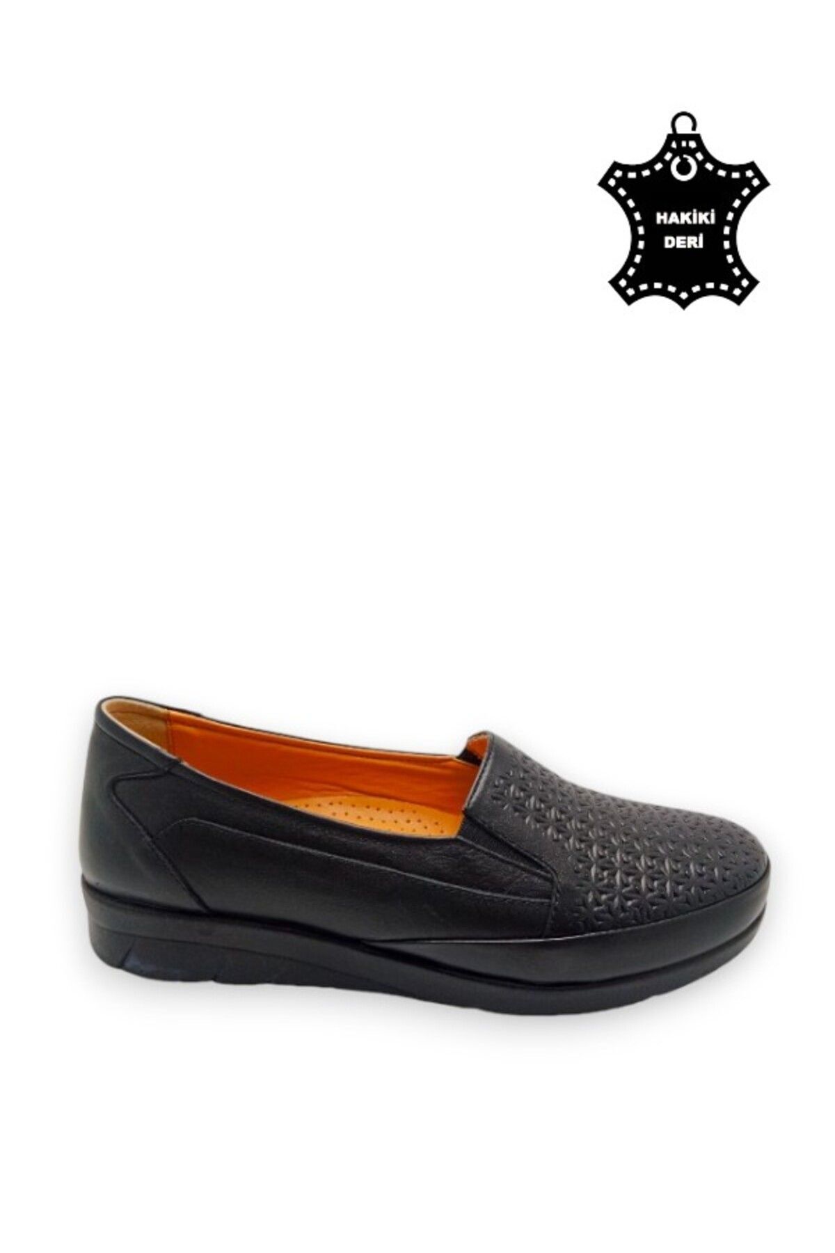 MAGIC SHOES-Černé boty z pravé kůže s plnou ortopedickou vložkou 4