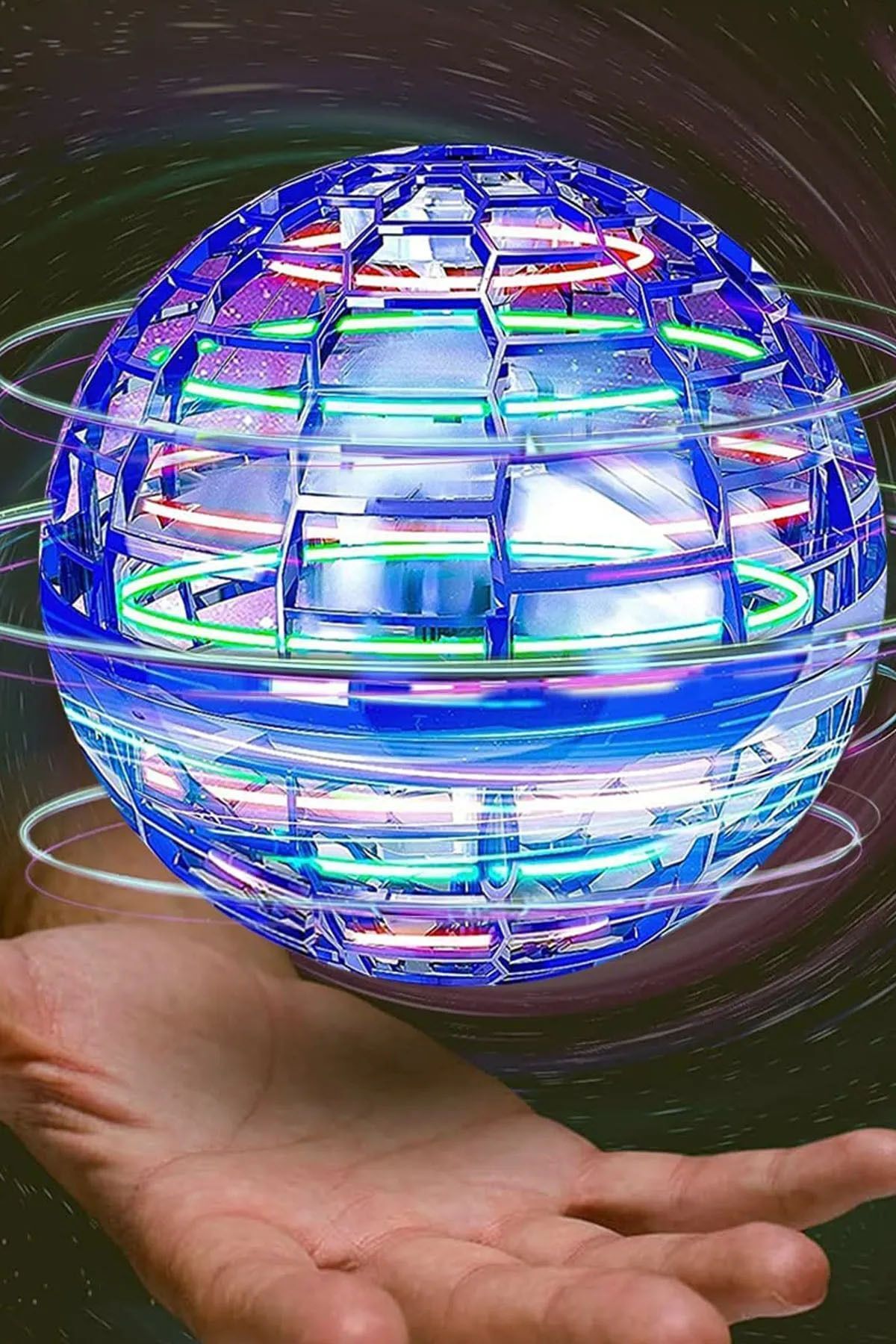 TechnoStation Pro Ufo Uçan Top Dönen Oyuncak El Sensörlü Şarjlı 360° Dönen Mini Drone Helikopter