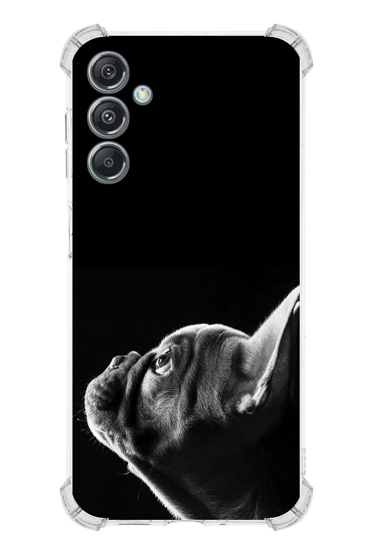 Samsung Galaxy M34 5G Uyumlu Köpek 1 Baskılı Şeffaf Köşe Korumalı Antişok Kılıf