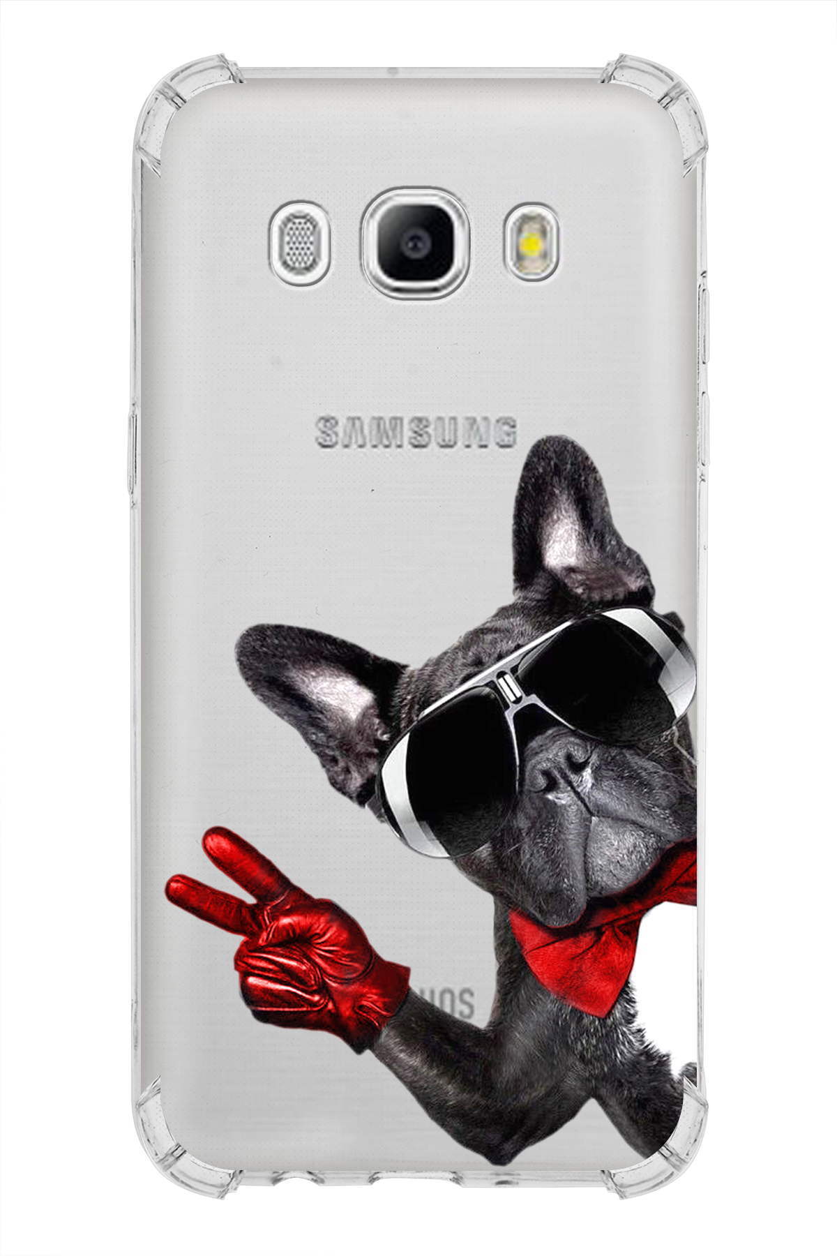 Samsung Galaxy J5 2016 Uyumlu Köpek 2 Baskılı Şeffaf Köşe Korumalı Antişok Kılıf