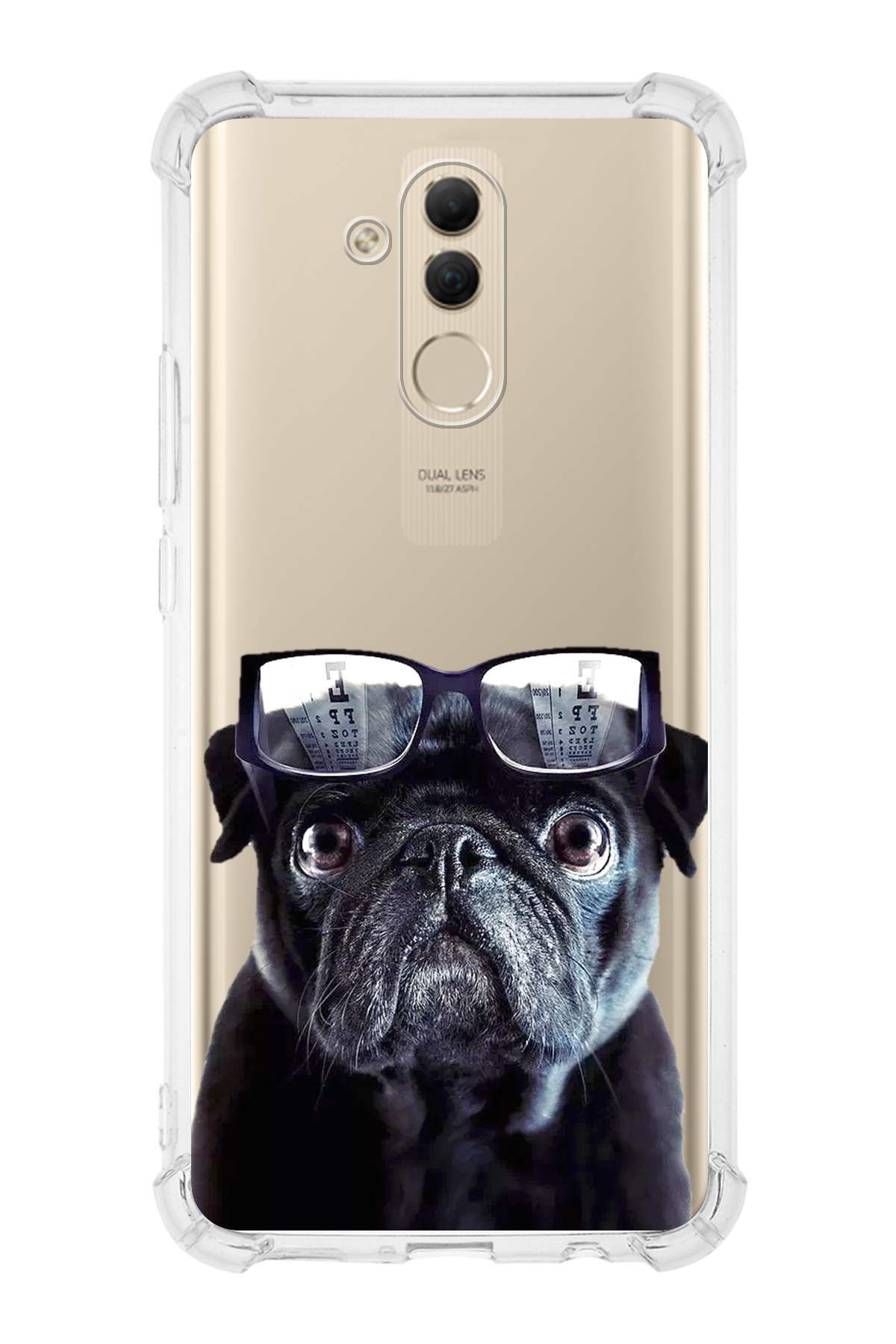 Huawei Mate 10 Lite Uyumlu Köpek 3 Baskılı Şeffaf Köşe Korumalı Antişok Kılıf