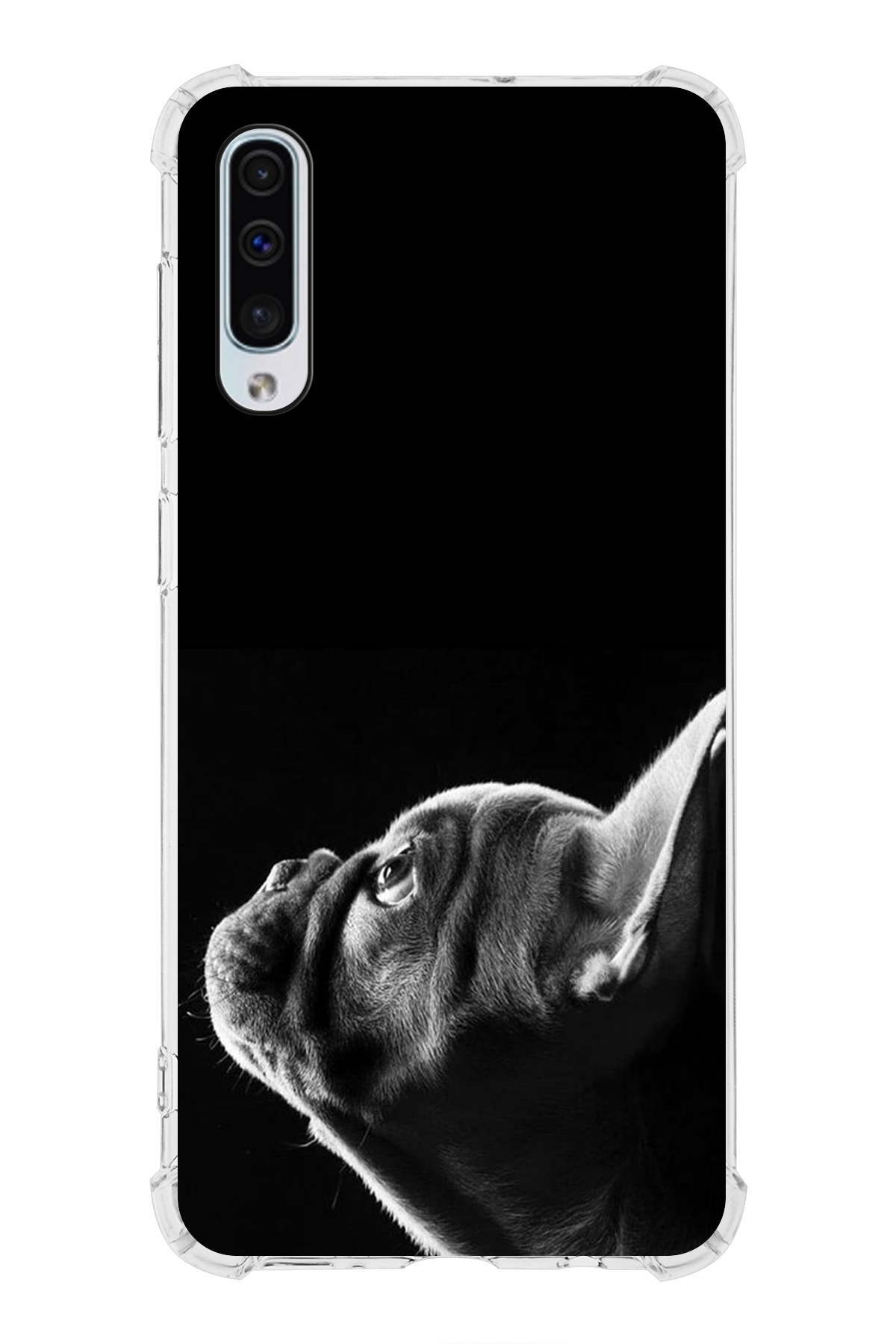 Samsung Galaxy A50 Uyumlu Köpek 1 Baskılı Şeffaf Köşe Korumalı Antişok Kılıf