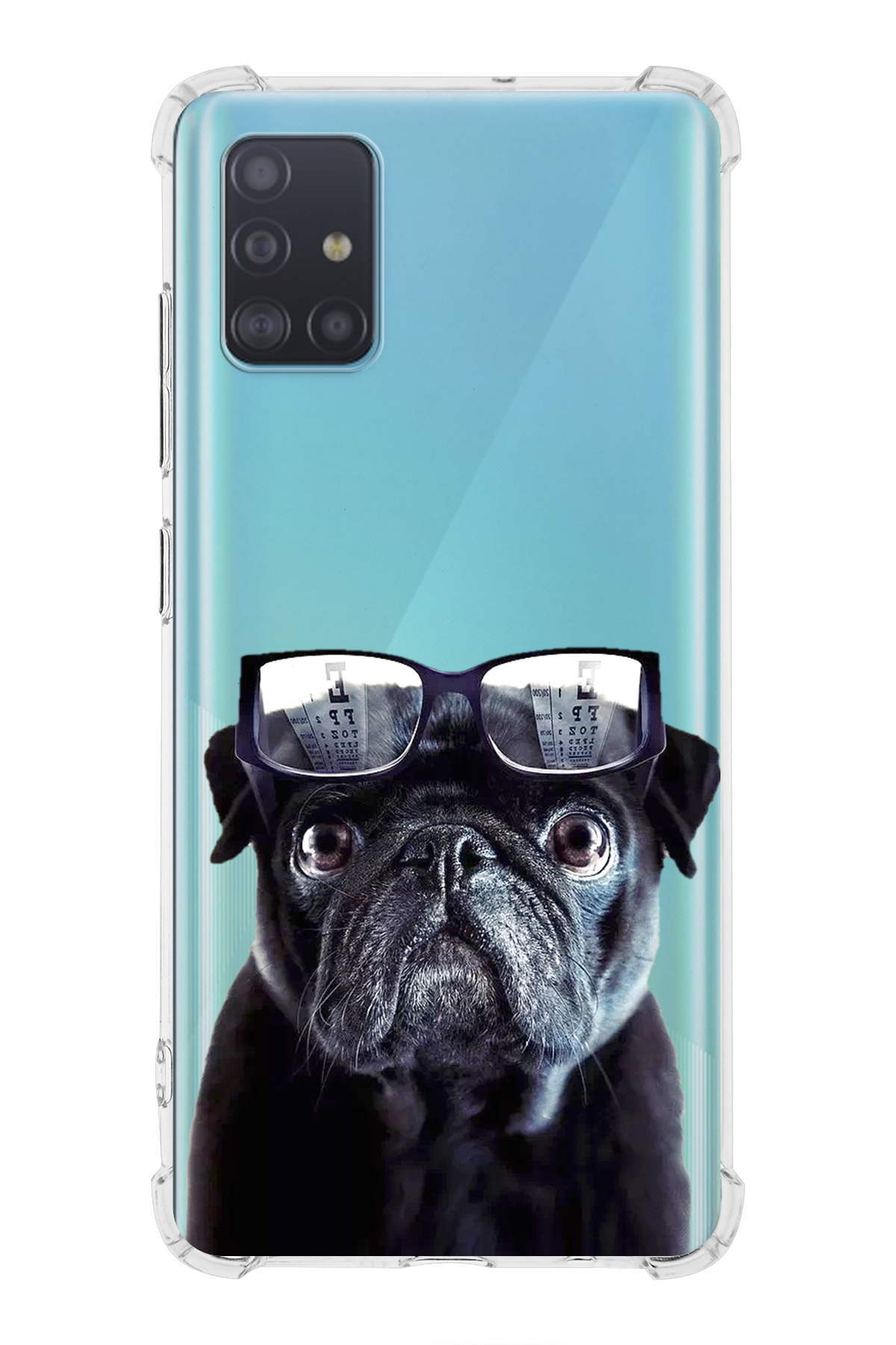 Samsung Galaxy A51 Uyumlu Köpek 3 Baskılı Şeffaf Köşe Korumalı Antişok Kılıf
