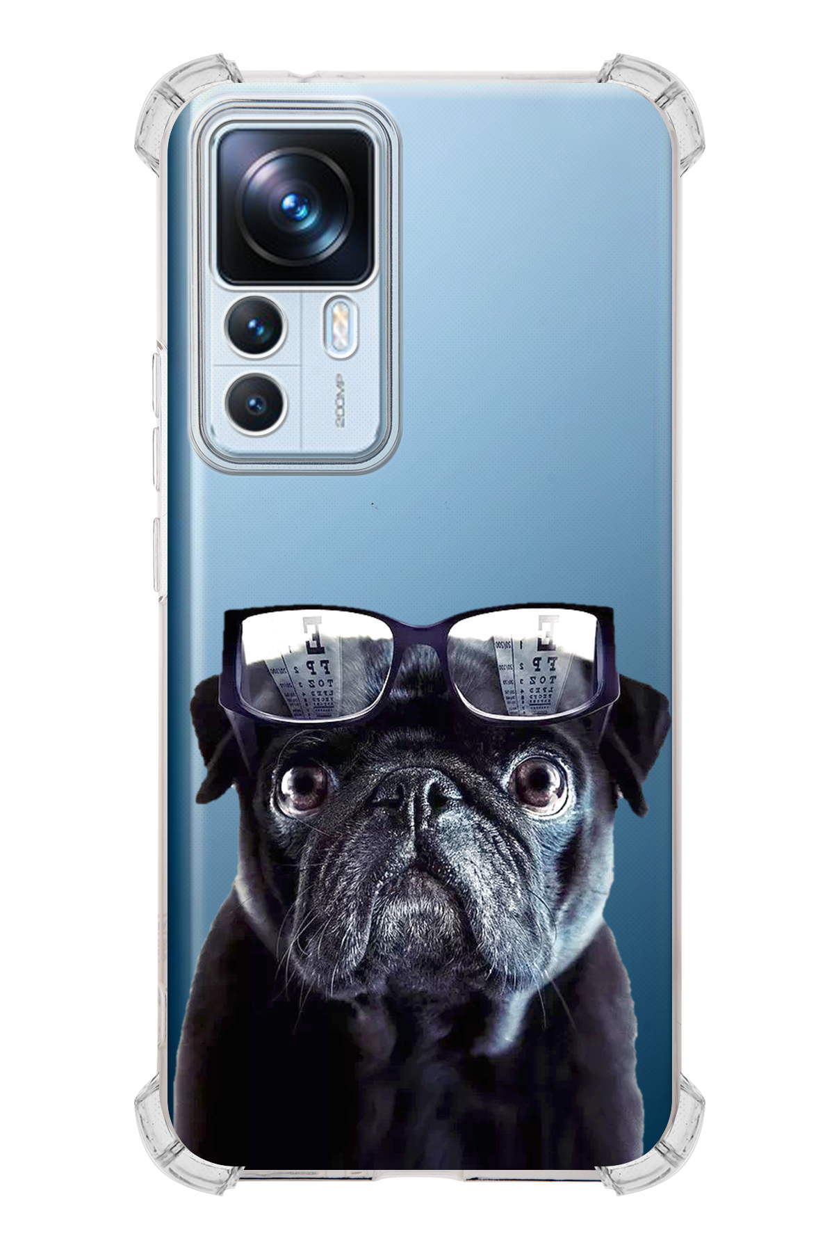 Xiaomi Mi 12T Pro Uyumlu Köpek 3 Baskılı Şeffaf Köşe Korumalı Antişok Kılıf