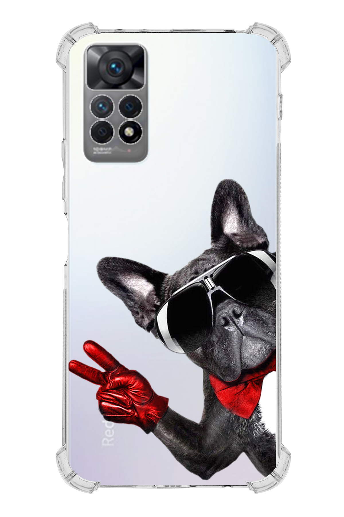 Xiaomi Redmi Note 12 Pro Uyumlu Köpek 2 Baskılı Şeffaf Köşe Korumalı Antişok Kılıf