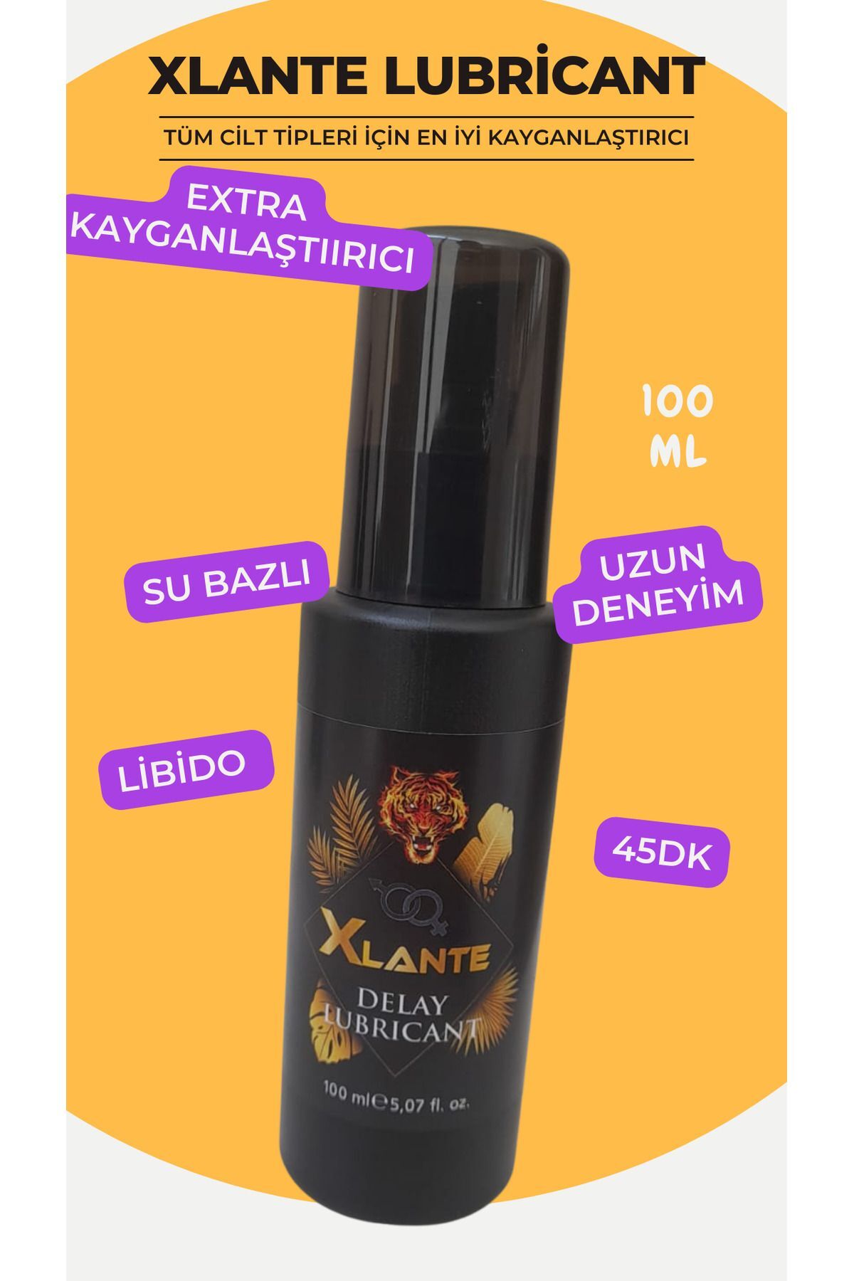 XLANTE Lubricant Geciktiriçitr9 Özellikli Su Bazlı Ve Extra Kayganlaştırıcı Jel 100 ml