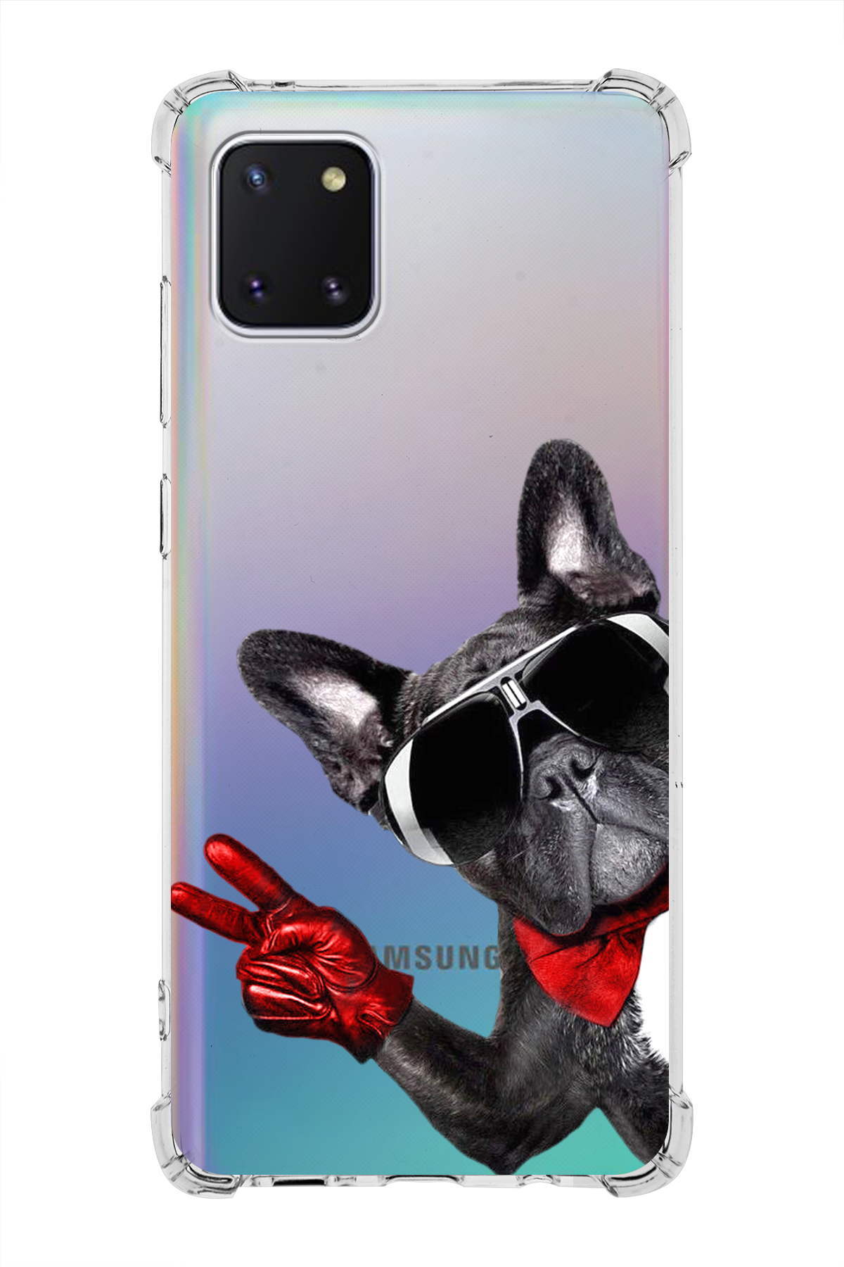 Samsung Galaxy Note 10 Lite Köpek 2 Baskılı Şeffaf Köşe Korumalı Antişok Kılıf