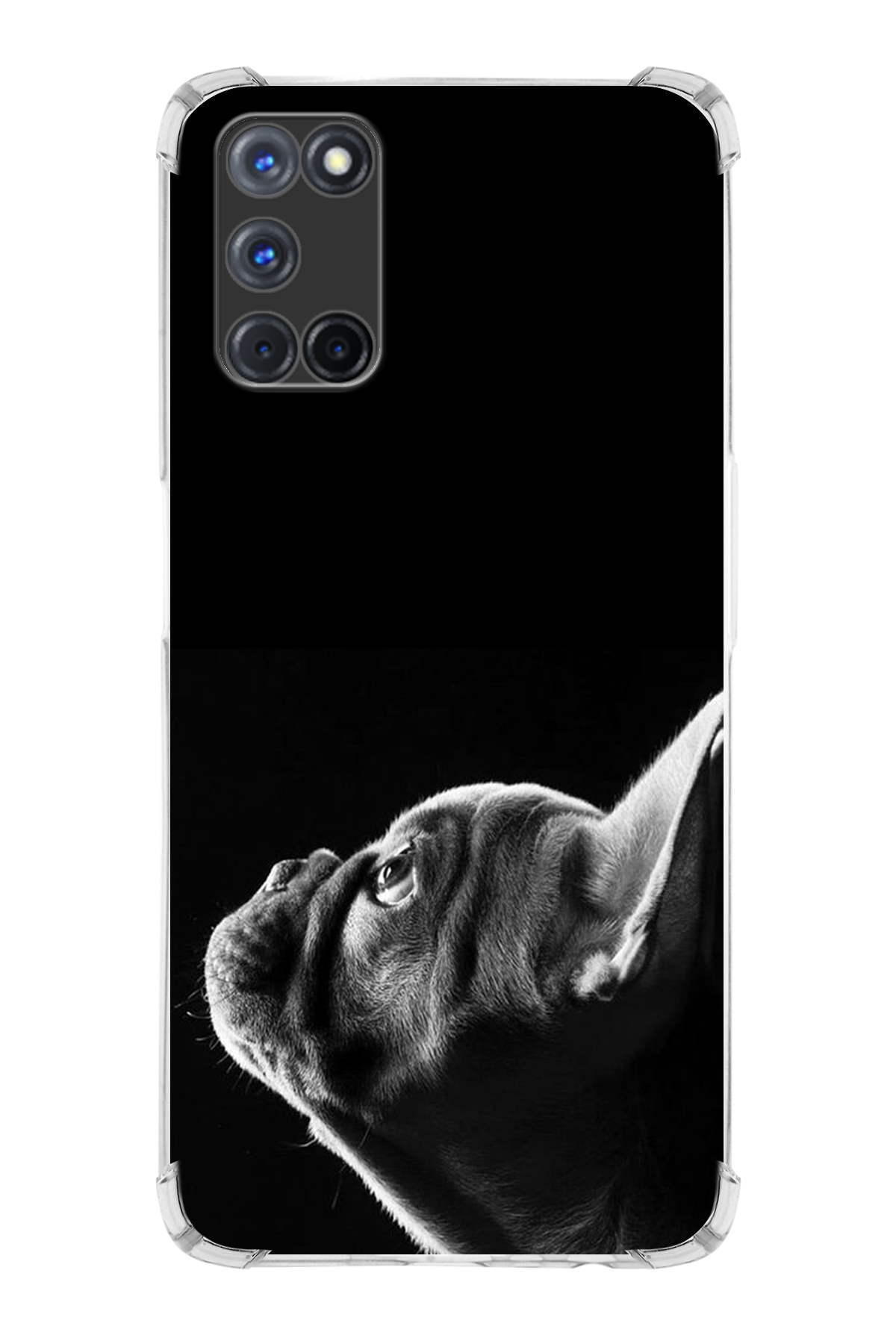 Oppo A52 Uyumlu Köpek 1 Baskılı Şeffaf Köşe Korumalı Antişok Kılıf