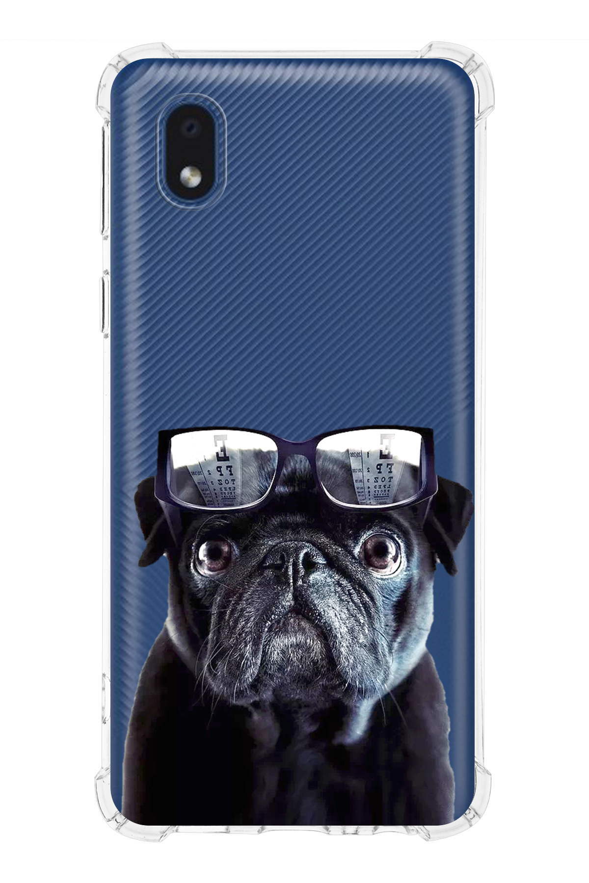 Samsung Galaxy A01 Core Uyumlu Köpek 3 Baskılı Şeffaf Köşe Korumalı Antişok Kılıf