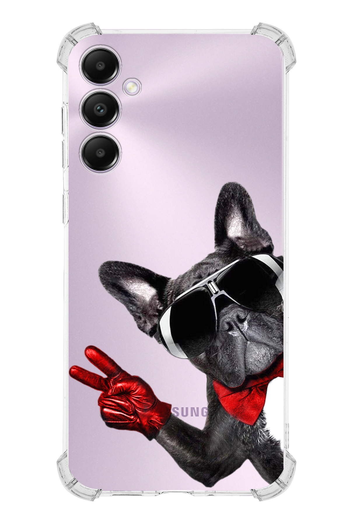 Samsung Galaxy A05S Uyumlu Köpek 2 Baskılı Şeffaf Köşe Korumalı Antişok Kılıf