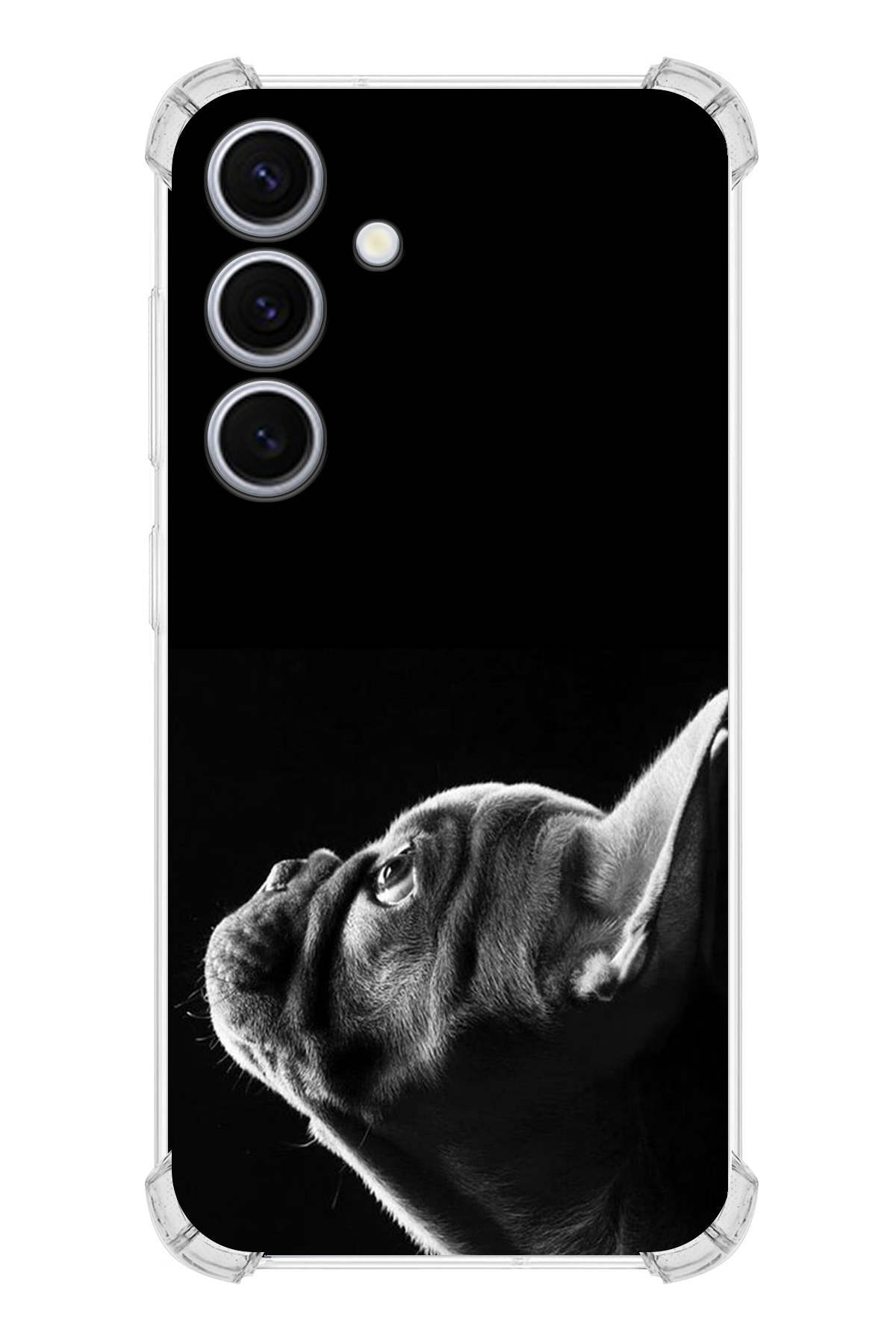 Samsung Galaxy S24 Uyumlu Köpek 1 Baskılı Şeffaf Köşe Korumalı Antişok Kılıf