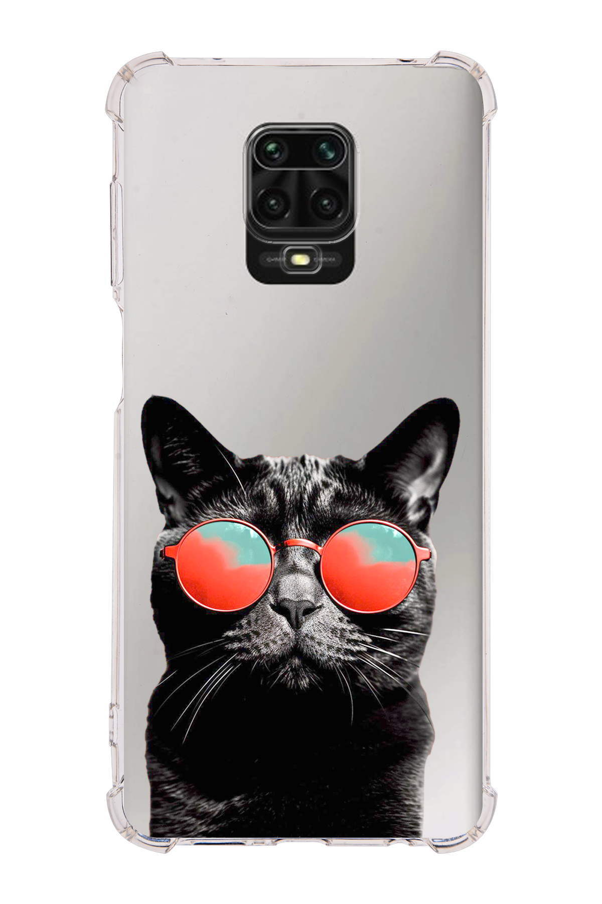 Xiaomi Redmi Note 9s Uyumlu Kedi 3 Baskılı Şeffaf Köşe Korumalı Antişok Kılıf