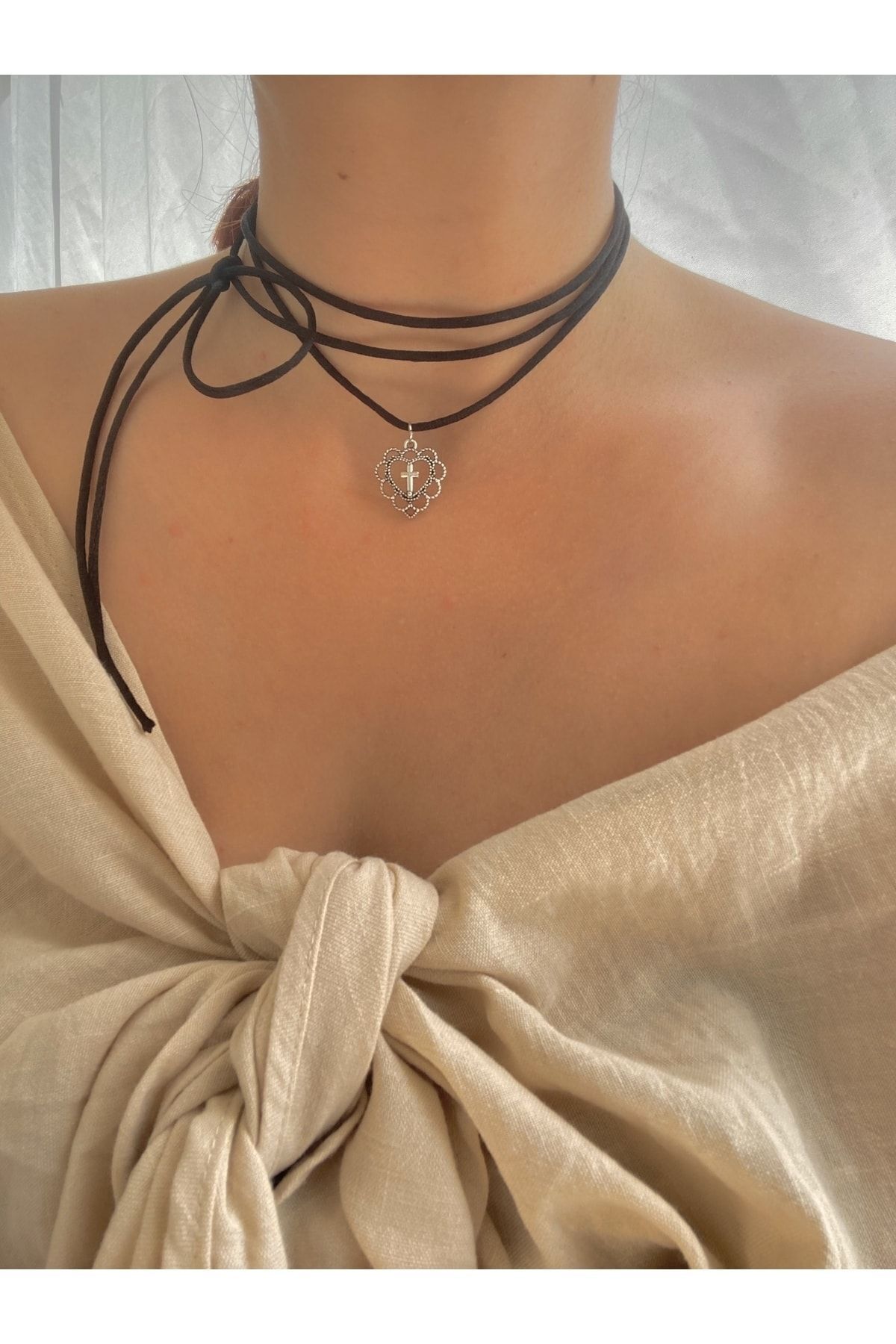 bohemian tak tasarim Siyah pli Ba lamal Hac Choker Kolye Fiyat Yorumlar Trendyol