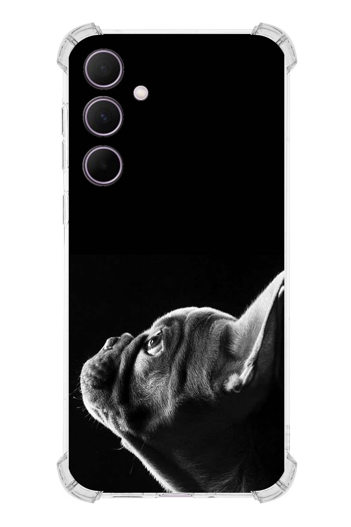 Samsung Galaxy A35 Uyumlu Köpek 1 Baskılı Şeffaf Köşe Korumalı Antişok Kılıf