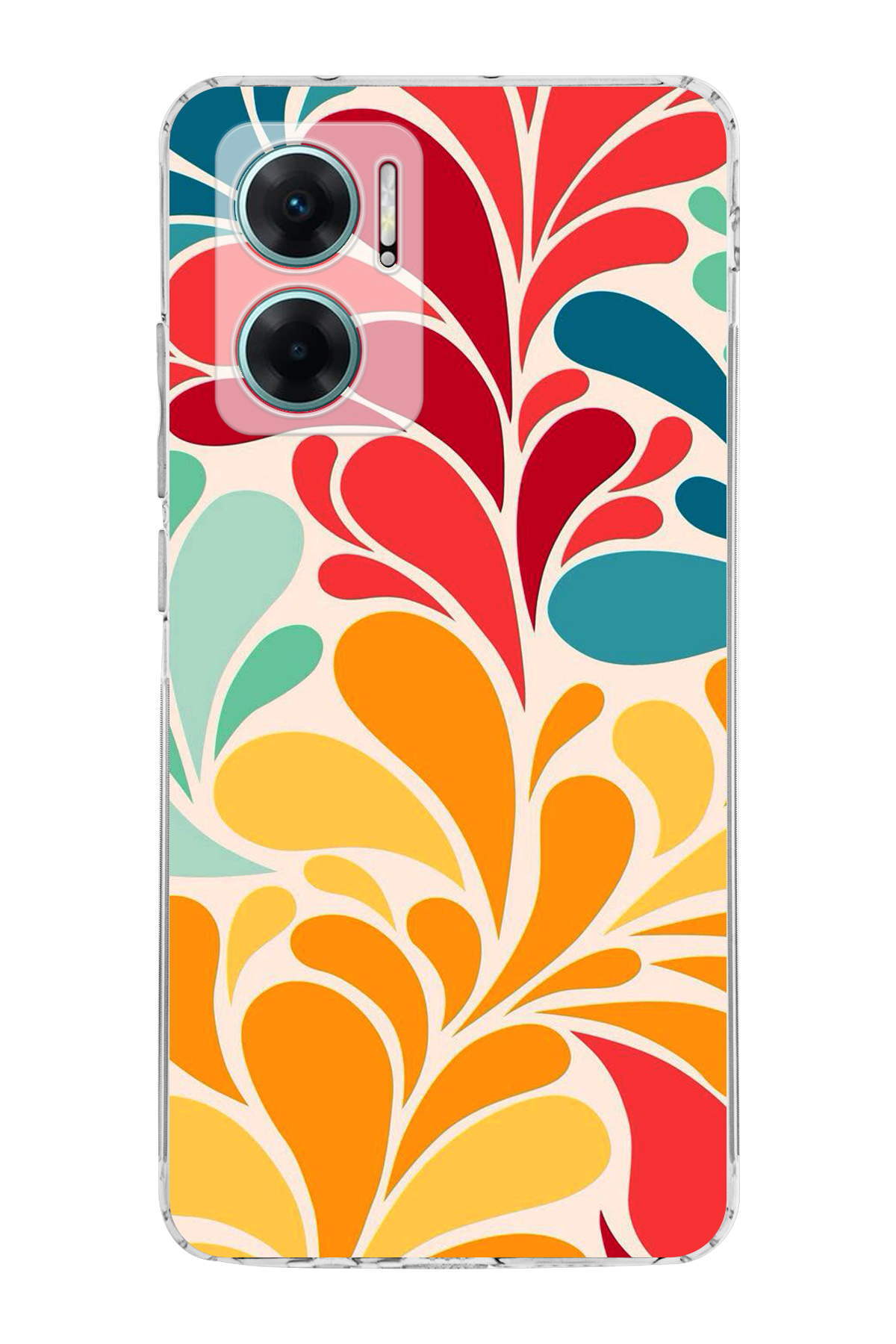 Xiaomi Redmi Note 11E ile Uyumlu Retro Color 5 Kamera Korumalı Şeffaf Kılıf