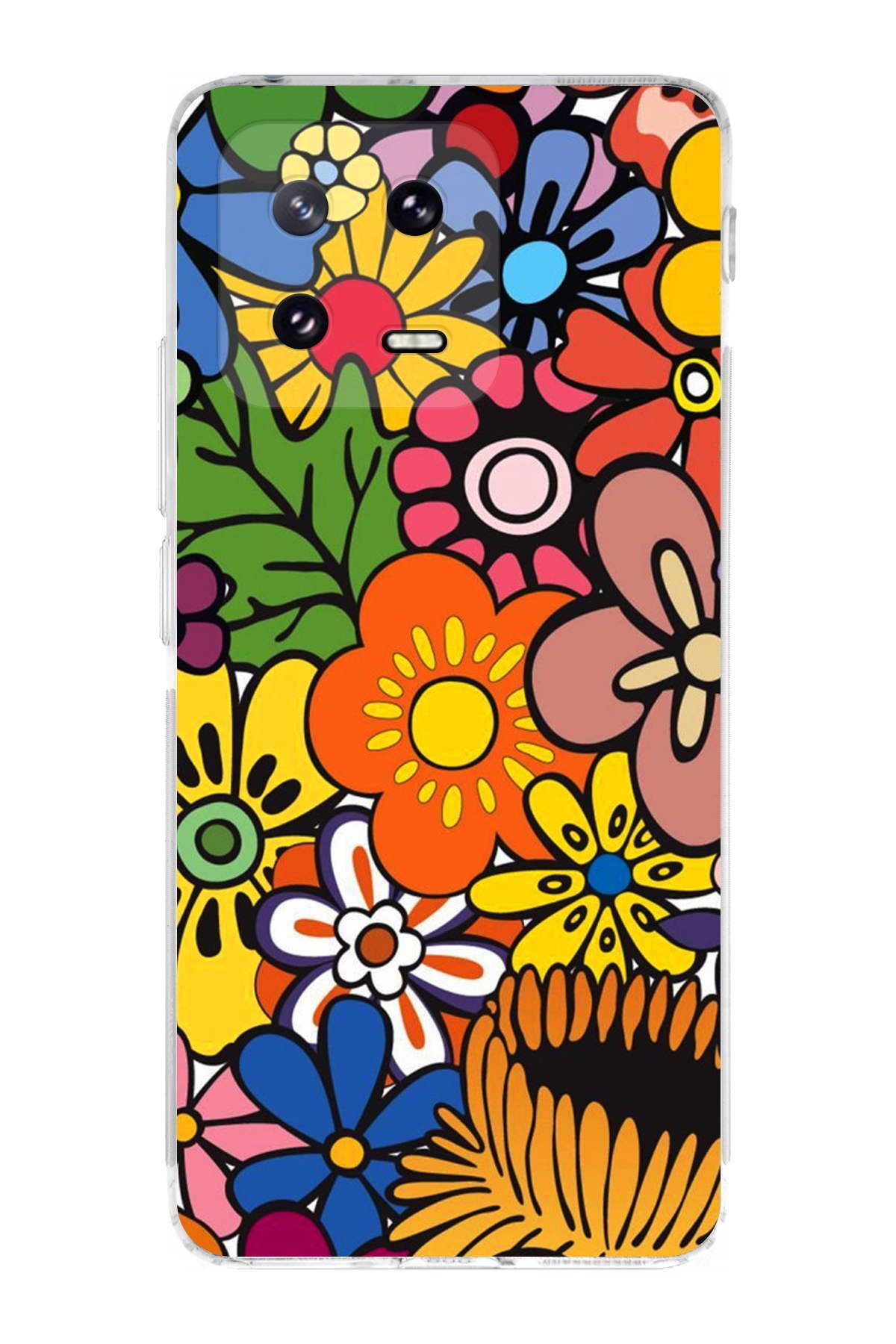 Xiaomi Mi 13 ile Uyumlu Retro Color 2  Kamera Korumalı Şeffaf  Kılıf