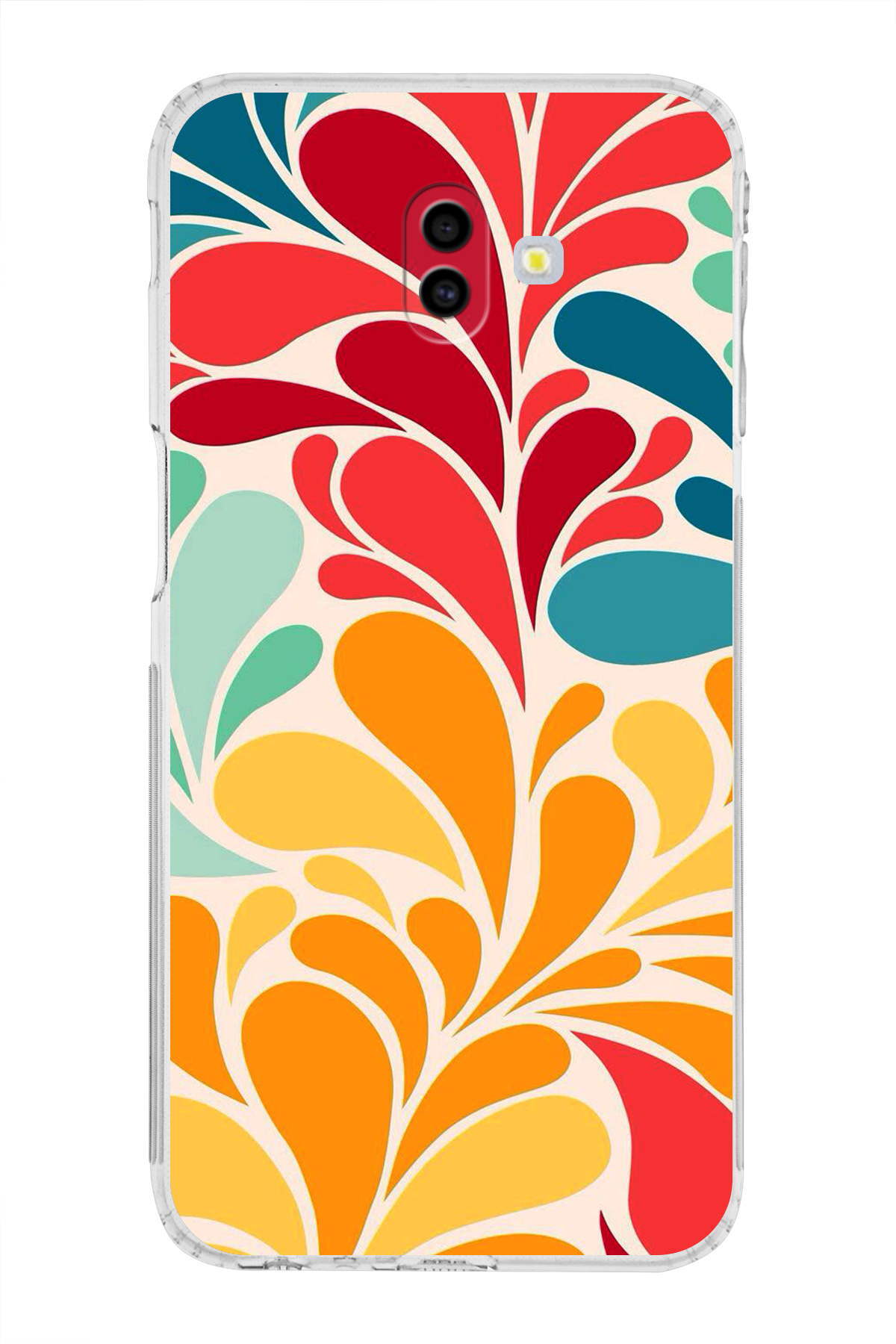 Samsung Galaxy J6+ Plus ile Uyumlu Retro Color 5 Kamera Korumalı Şeffaf Kılıf