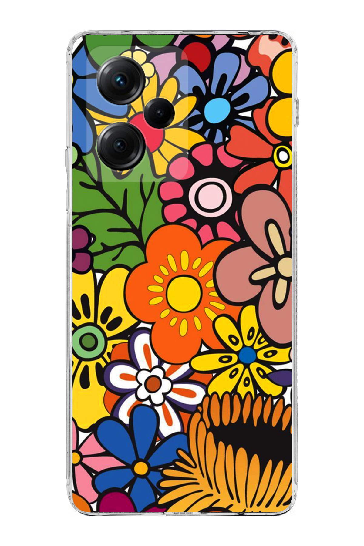 Poco X5 Pro 5G ile Uyumlu Retro Color 2 Kamera Korumalı Şeffaf Kılıf