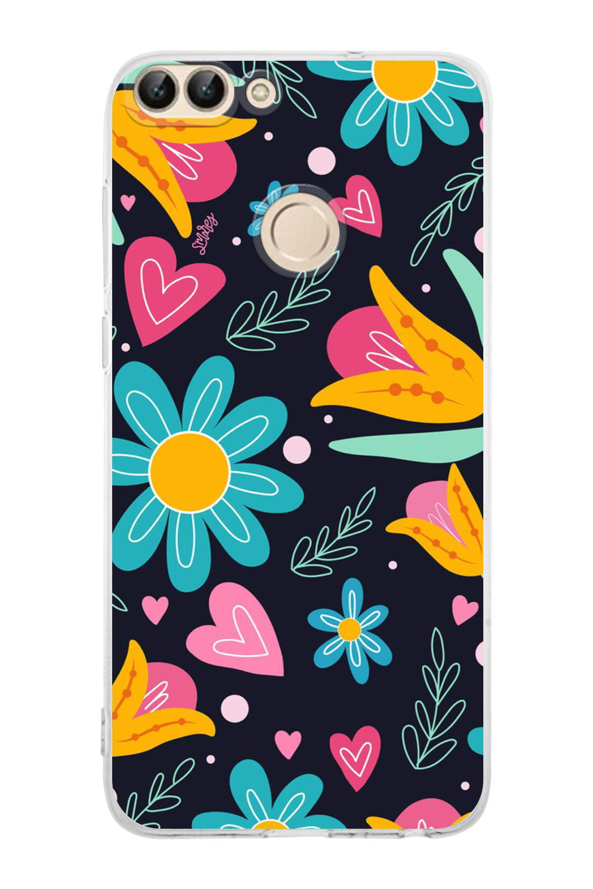 Huawei P Smart ile Uyumlu Retro Color 1 Kamera Korumalı Şeffaf Kılıf
