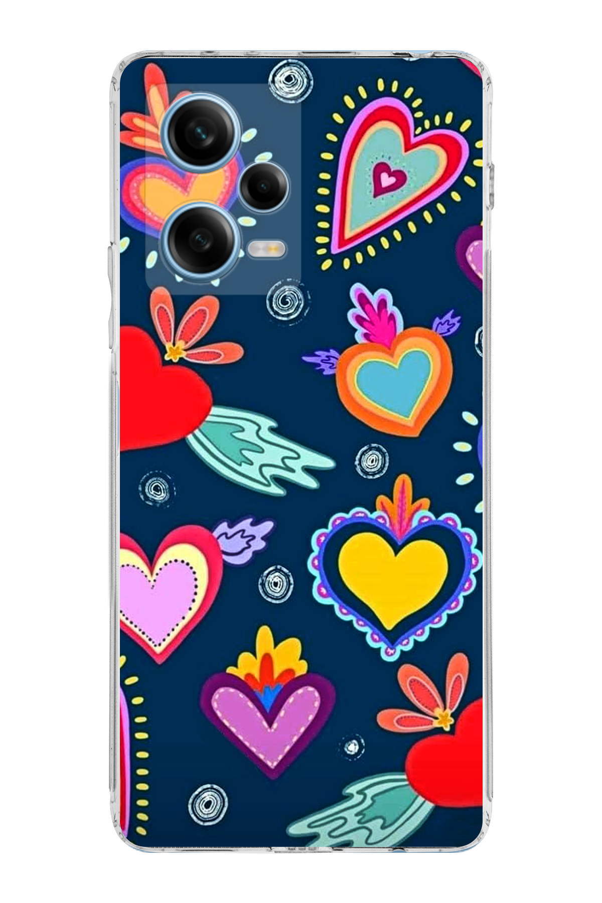 Xiaomi Redmi Note 12 Pro ile Uyumlu Retro Color 3 Kamera Korumalı Şeffaf Kılıf