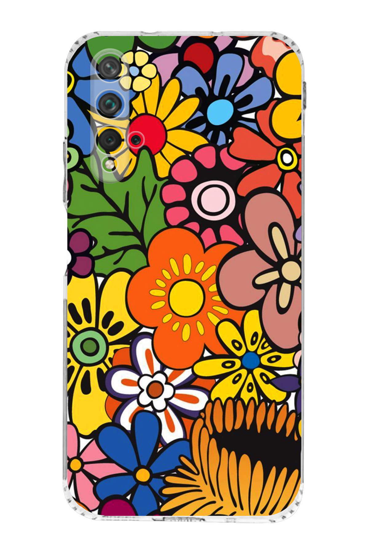 Huawei Nova 5T ile Uyumlu Retro Color 2 Kamera Korumalı Şeffaf Kılıf