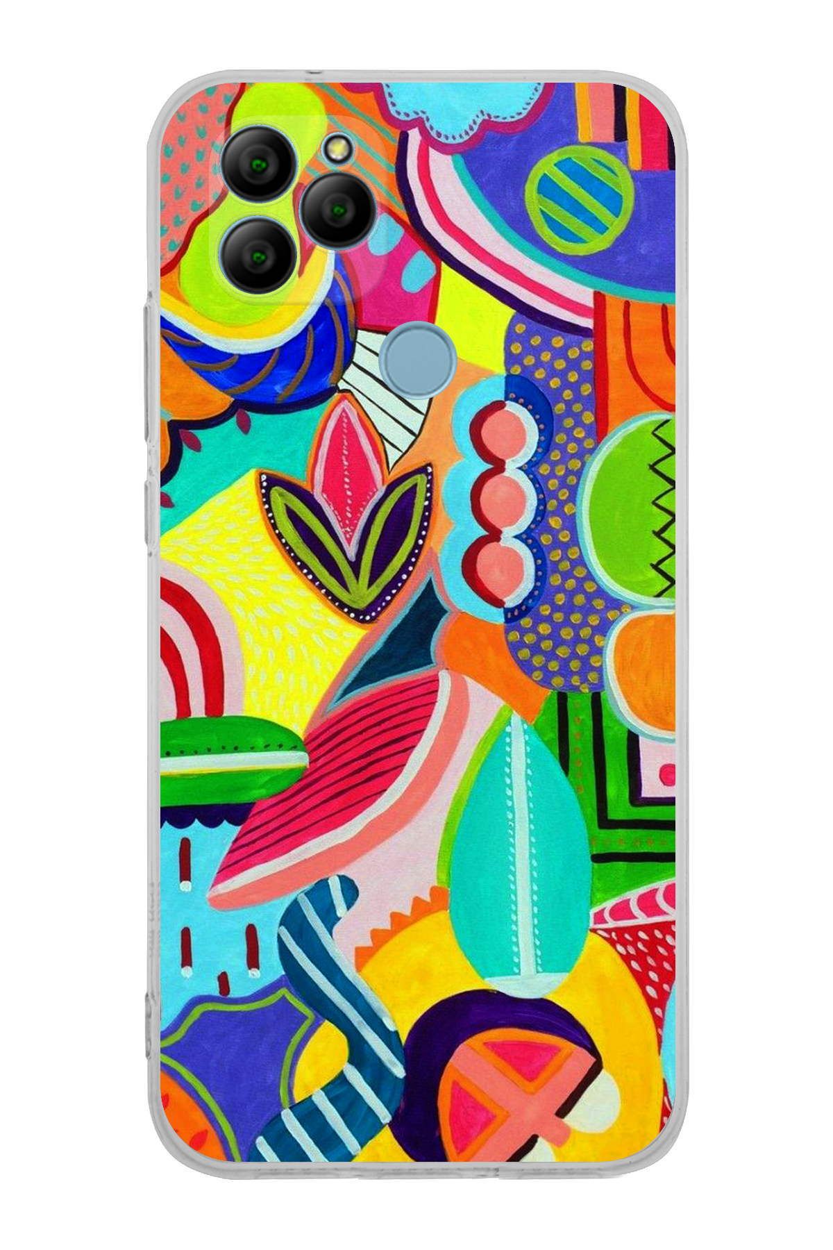 General Mobile GM 21 ile Uyumlu Retro Color 6  Kamera Korumalı Şeffaf  Kılıf