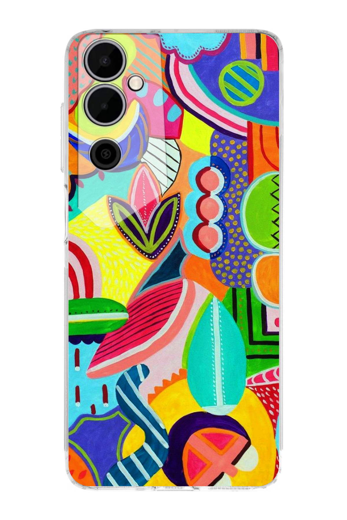 Tecno Pova Neo 2 ile Uyumlu Retro Color 6 Kamera Korumalı Şeffaf Kılıf