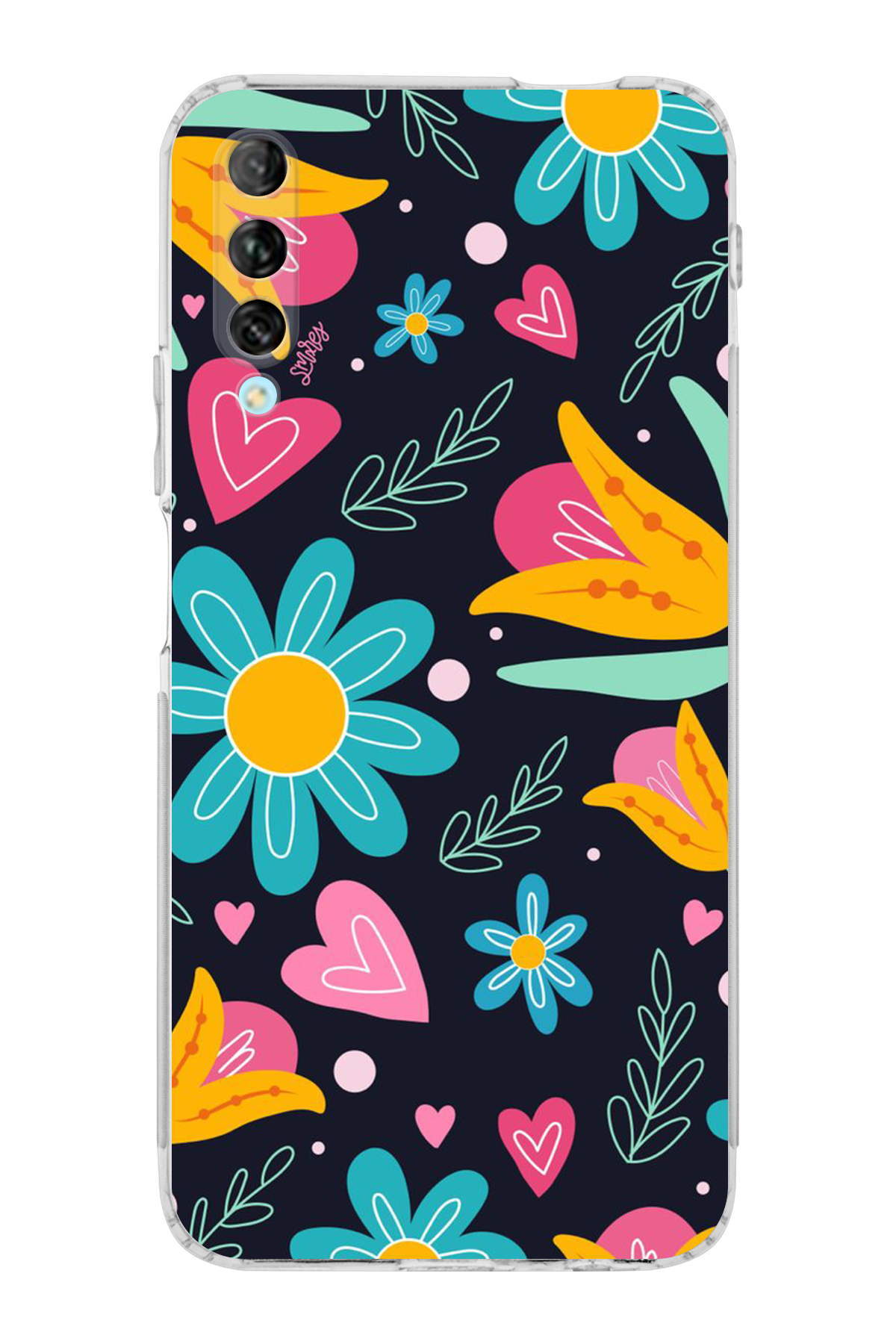 Huawei P Smart Pro ile Uyumlu Retro Color 1 Kamera Korumalı Şeffaf Kılıf
