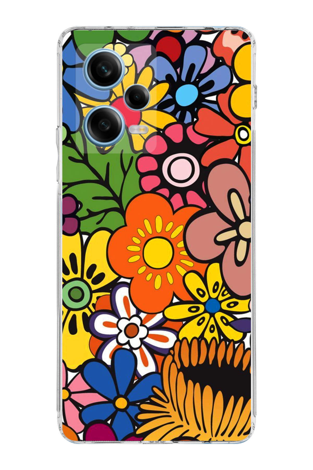 Xiaomi Redmi Note 12 Pro ile Uyumlu Retro Color 2 Kamera Korumalı Şeffaf Kılıf