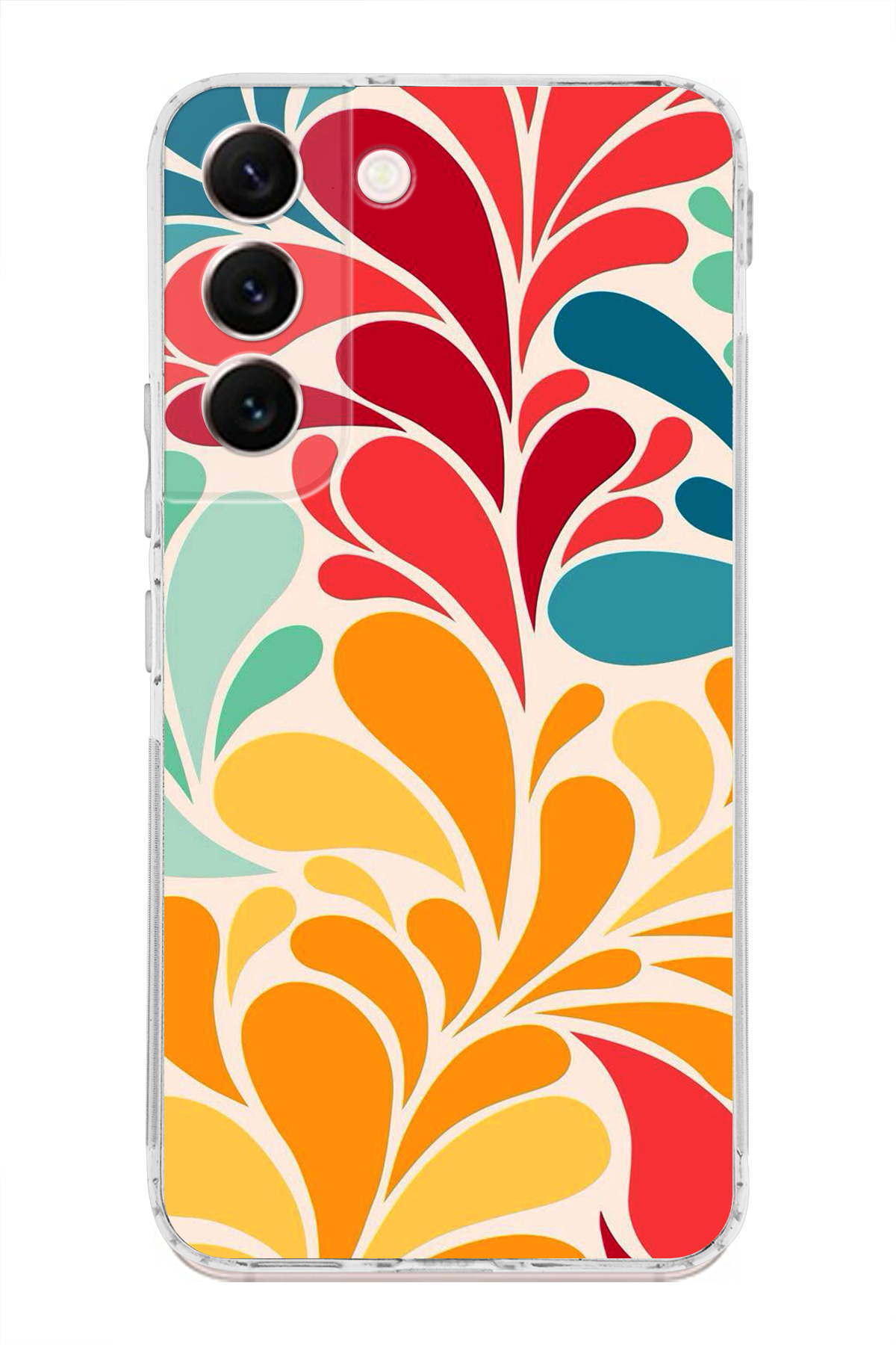 Samsung Galaxy S22 ile Uyumlu Retro Color 5 Kamera Korumalı Şeffaf Kılıf