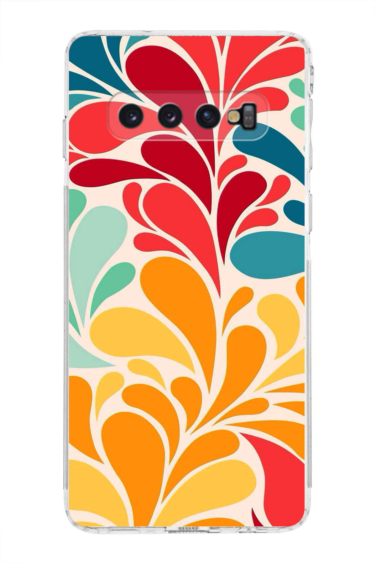 Samsung Galaxy S10 ile Uyumlu Retro Color 5 Kamera Korumalı Şeffaf Kılıf