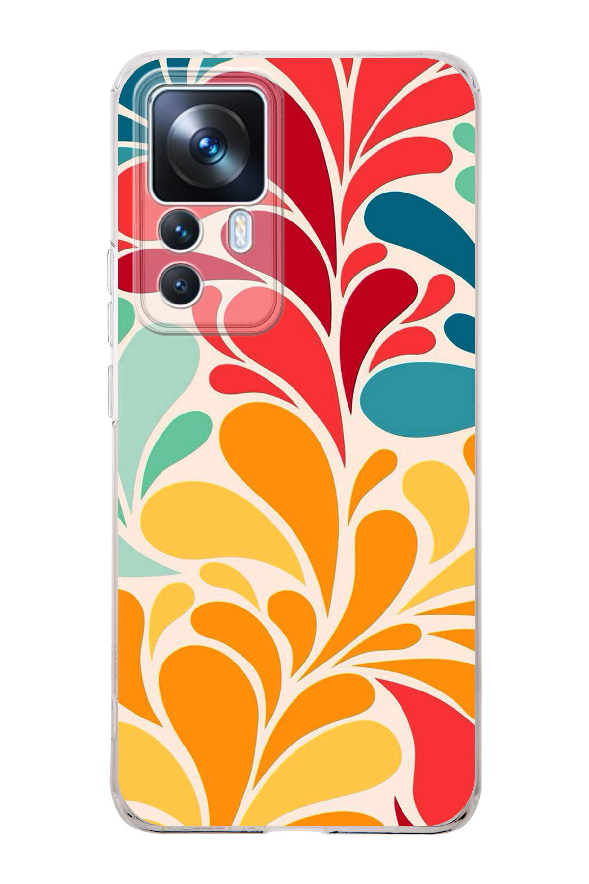 Xiaomi Mi 12T ile Uyumlu Retro Color 5 Kamera Korumalı Şeffaf Kılıf