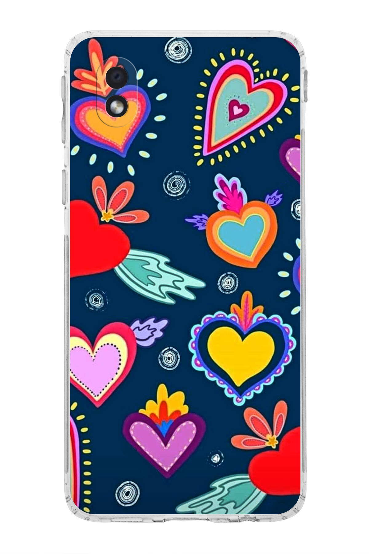 Samsung Galaxy A01 Core ile Uyumlu Retro Color 3 Kamera Korumalı Şeffaf Kılıf