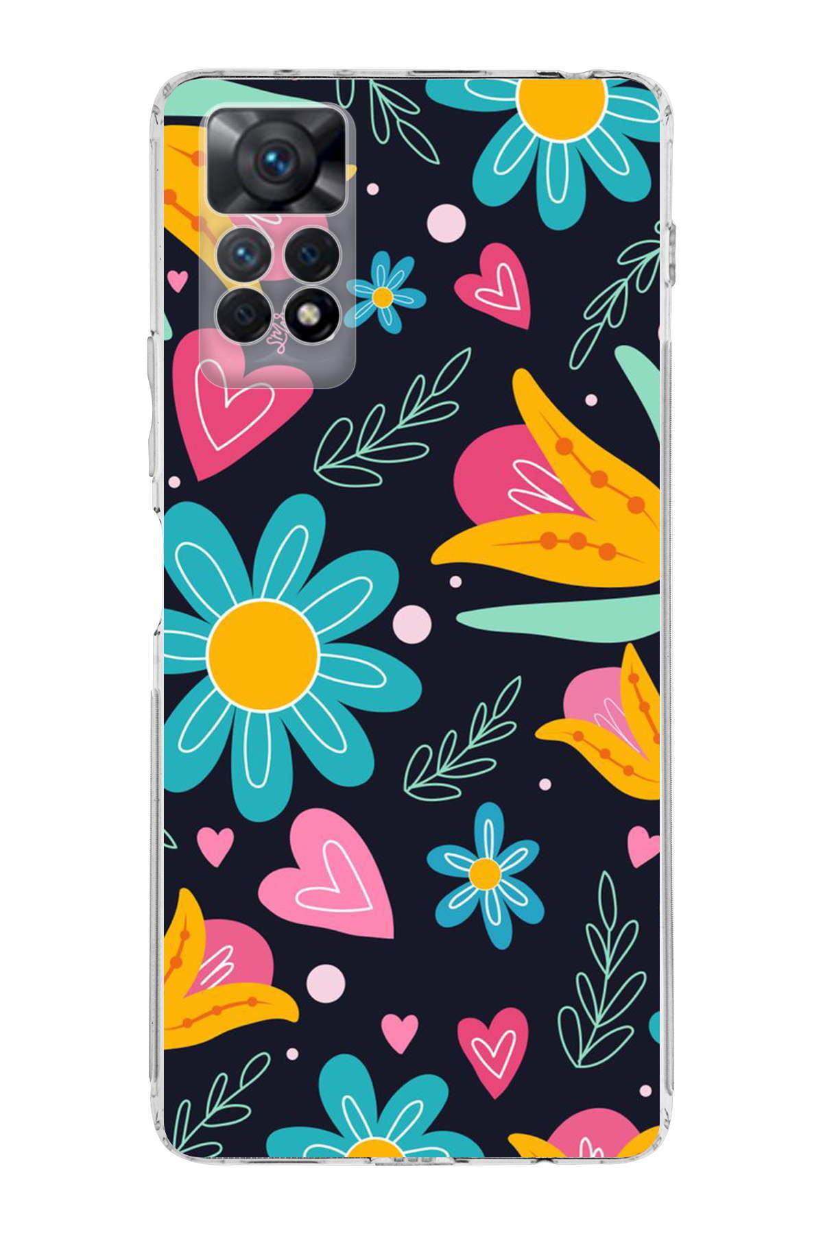 Xiaomi Redmi Note 12 Pro ile Uyumlu Retro Color 1 Kamera Korumalı Şeffaf Kılıf