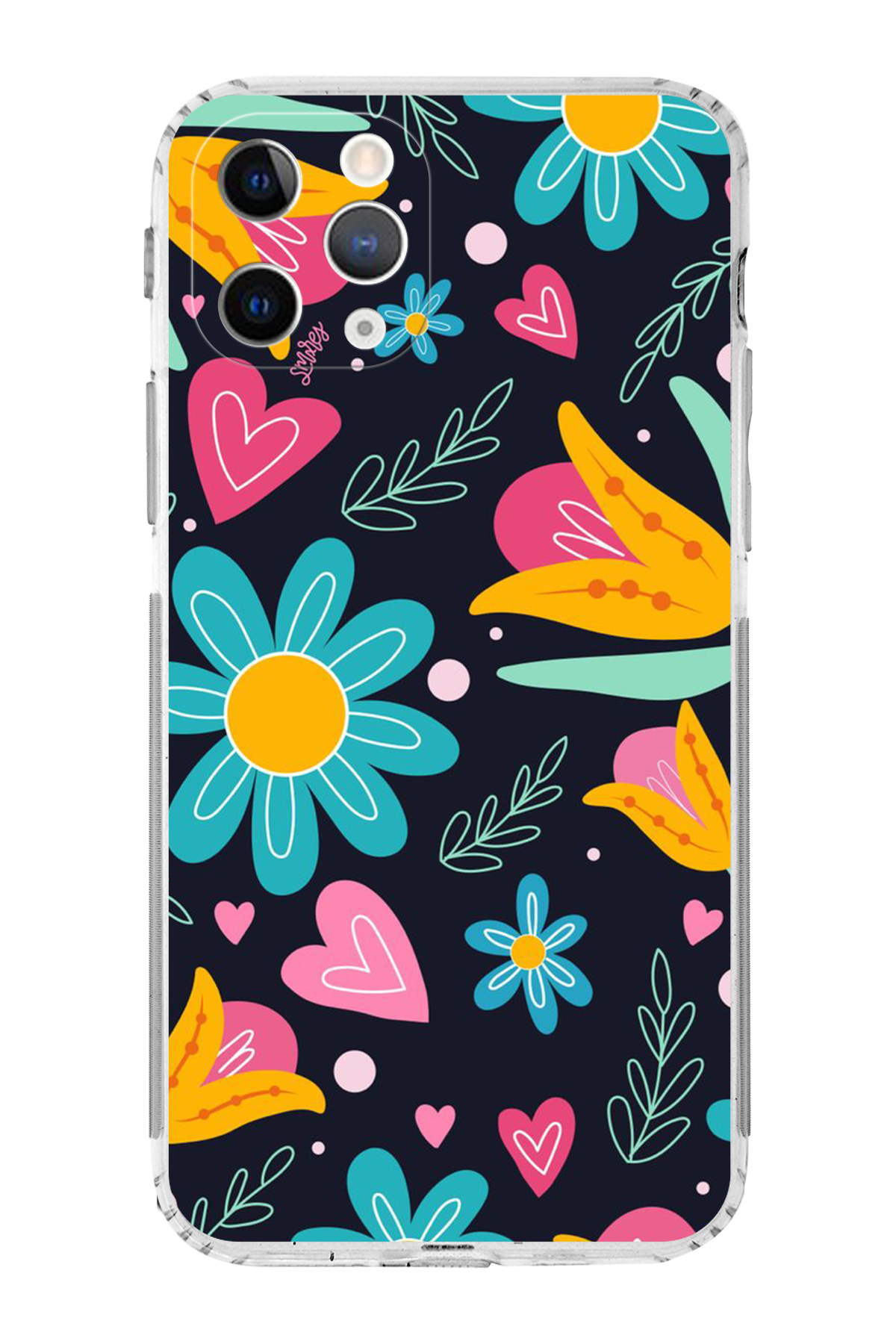 iPhone 11 Pro Max ile Uyumlu Retro Color 1 Kamera Korumalı Şeffaf Kılıf