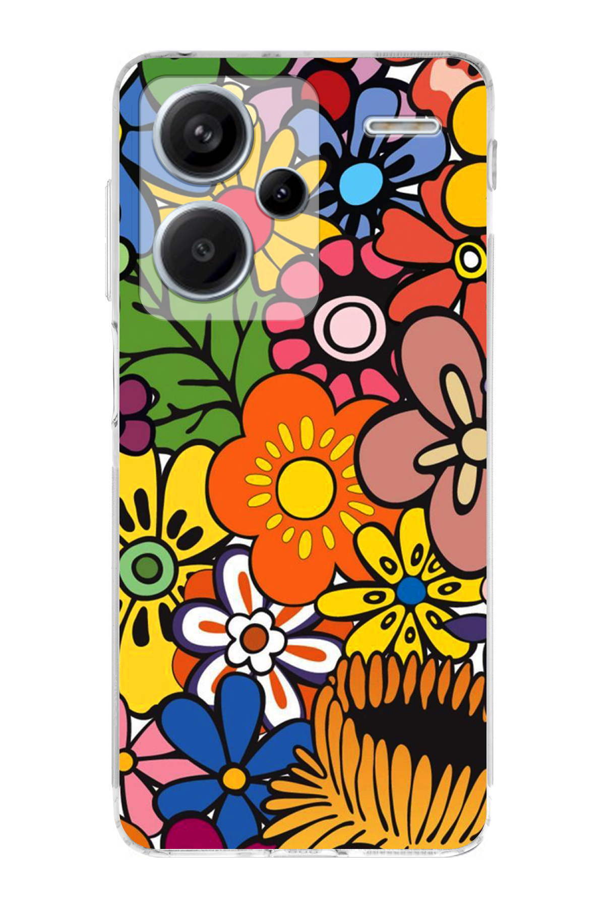 Xiaomi Redmi Note 13 Pro 4G ile Uyumlu Retro Color 2 Kamera Korumalı Şeffaf Kılıf