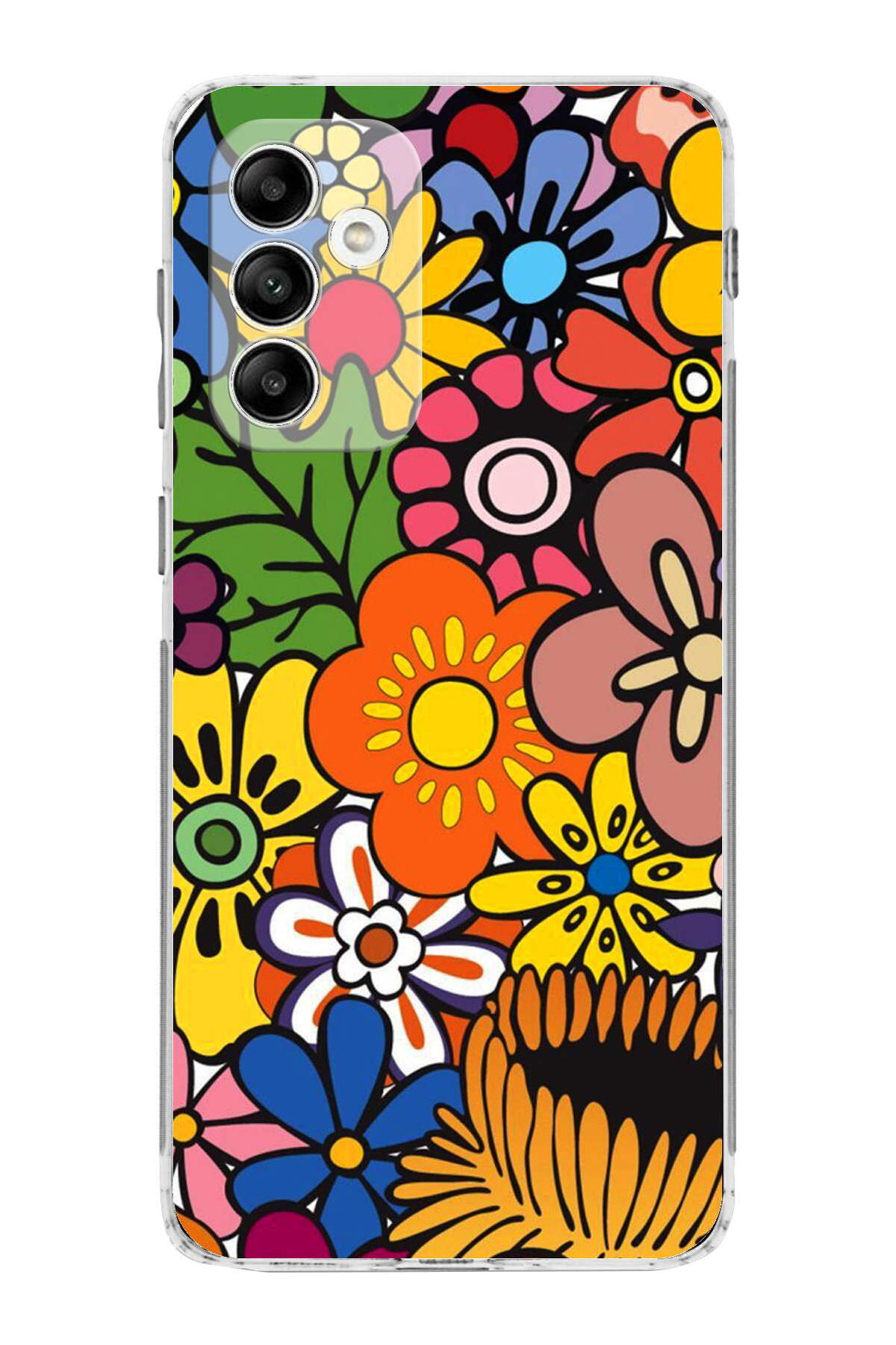 Samsung Galaxy A04s ile Uyumlu Retro Color 2 Kamera Korumalı Şeffaf Kılıf