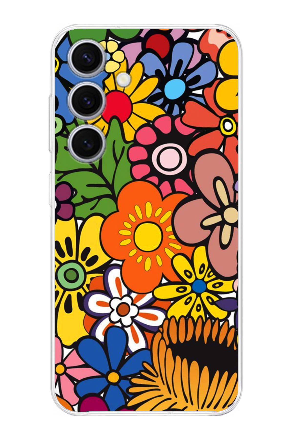 Samsung Galaxy S24 Plus ile Uyumlu Retro Color 2 Kamera Korumalı Şeffaf Kılıf