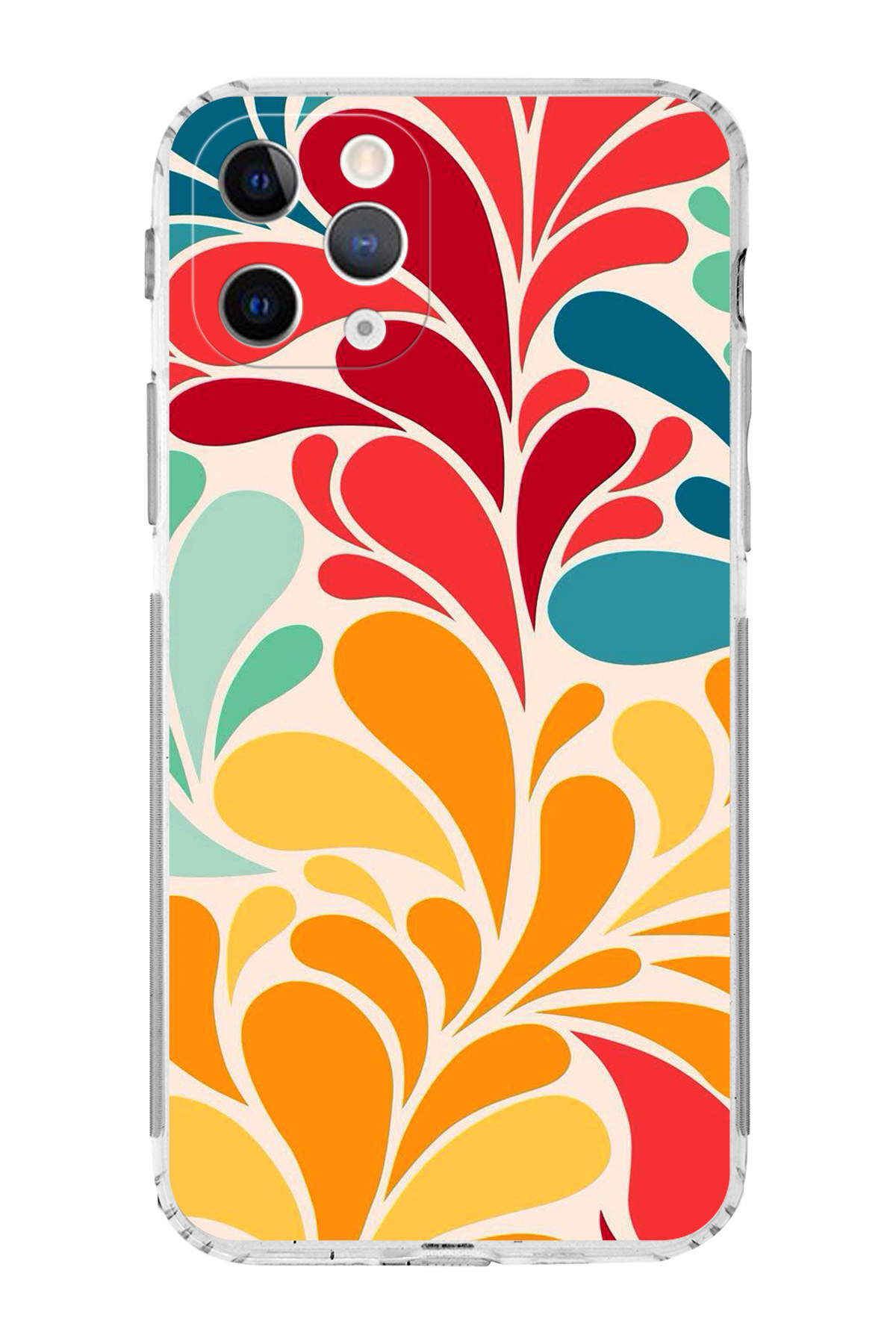 iPhone 11 Pro ile Uyumlu Retro Color 5 Kamera Korumalı Şeffaf Kılıf