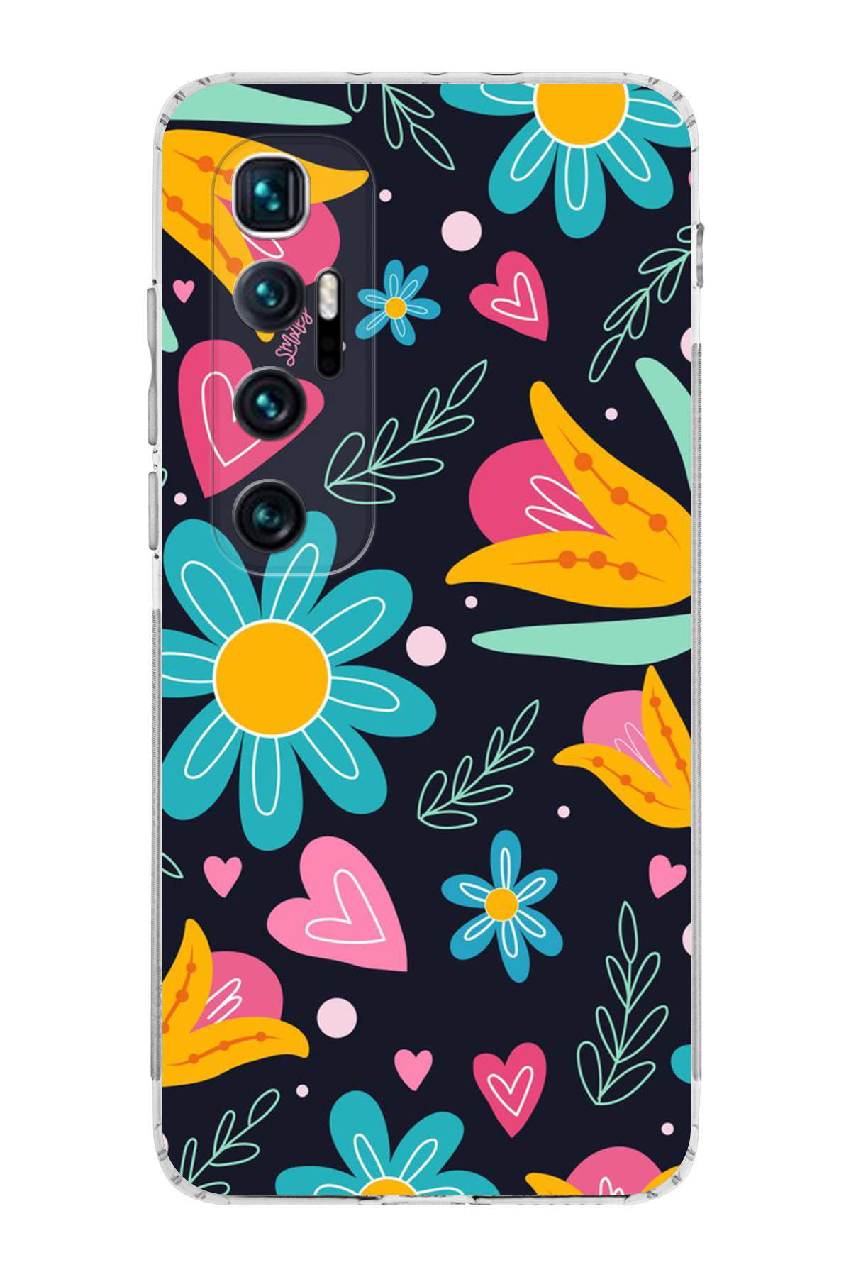 Xiaomi Mi 10 Pro ile Uyumlu Retro Color 1 Kamera Korumalı Şeffaf Kılıf