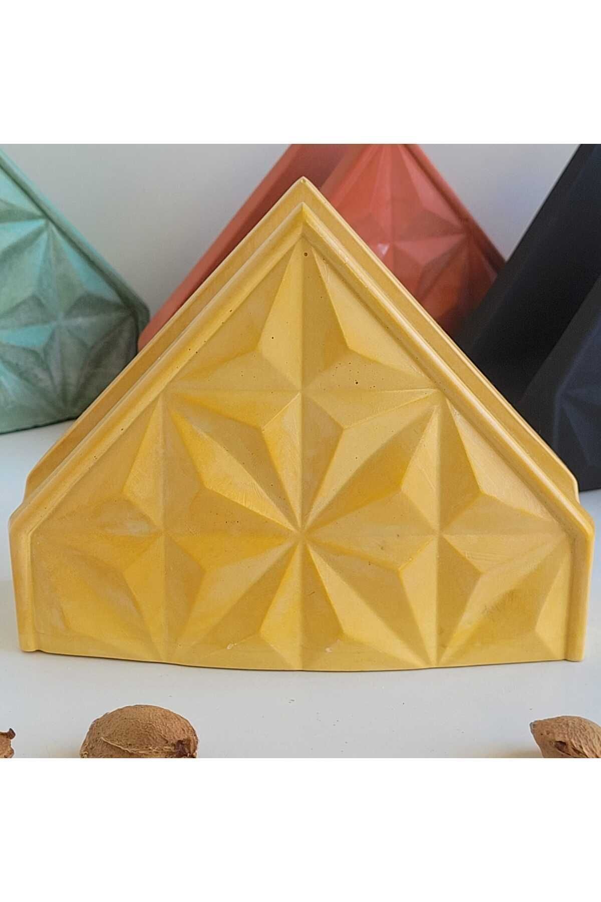 Sarı Beton Peçetelik Mutfak Aksesuarı