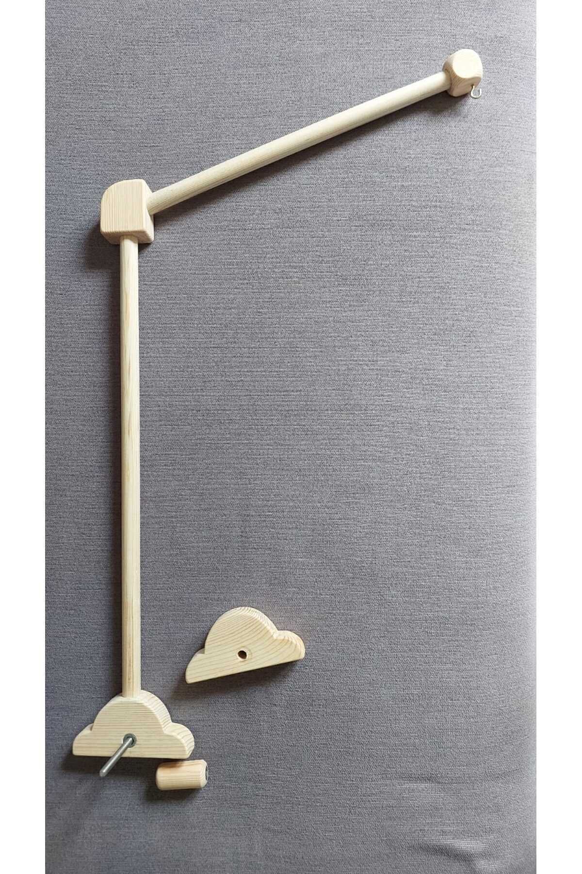 AFRALYAHOME Ahşap Beşik Dönence Asma Aparatı bulut figürlü doğal 55x32 cm fotoğrafı 3 (önizleme)