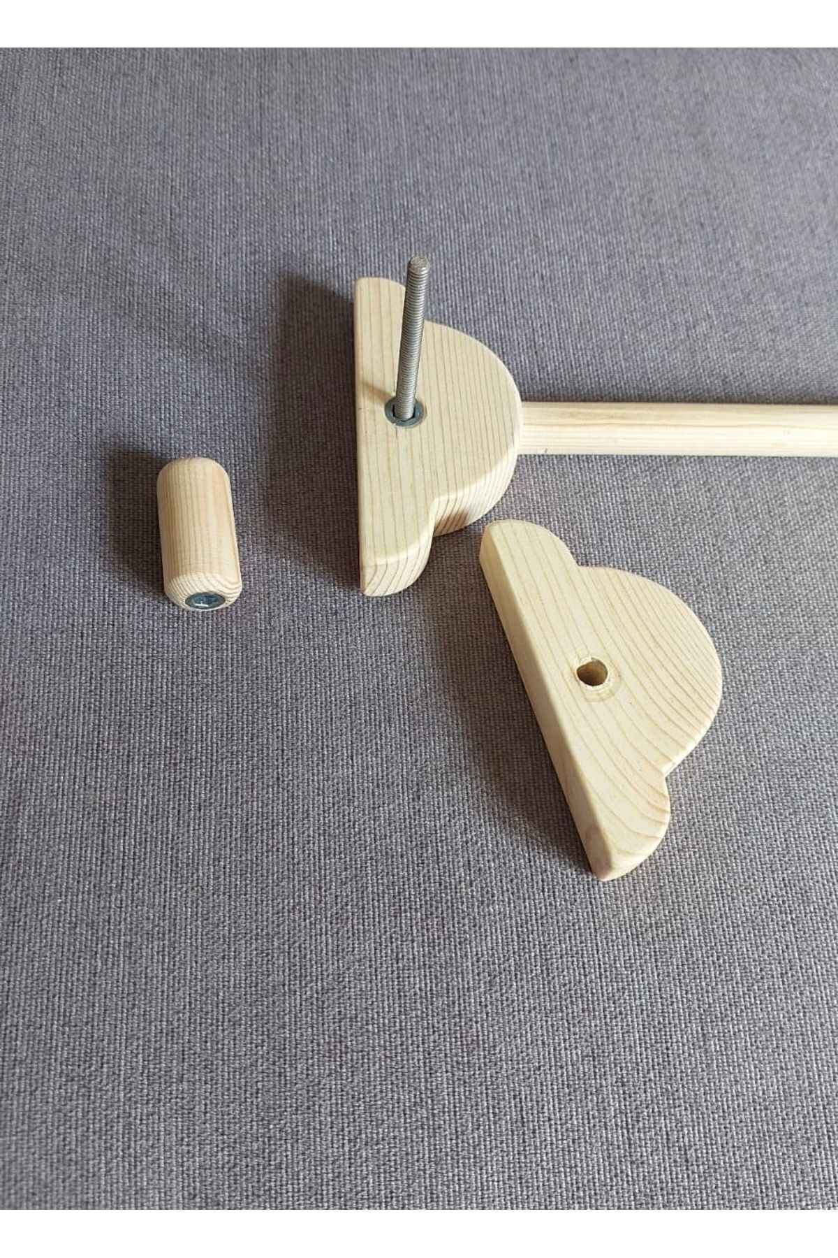 AFRALYAHOME Ahşap Beşik Dönence Asma Aparatı bulut figürlü doğal 55x32 cm fotoğrafı 5 (önizleme)