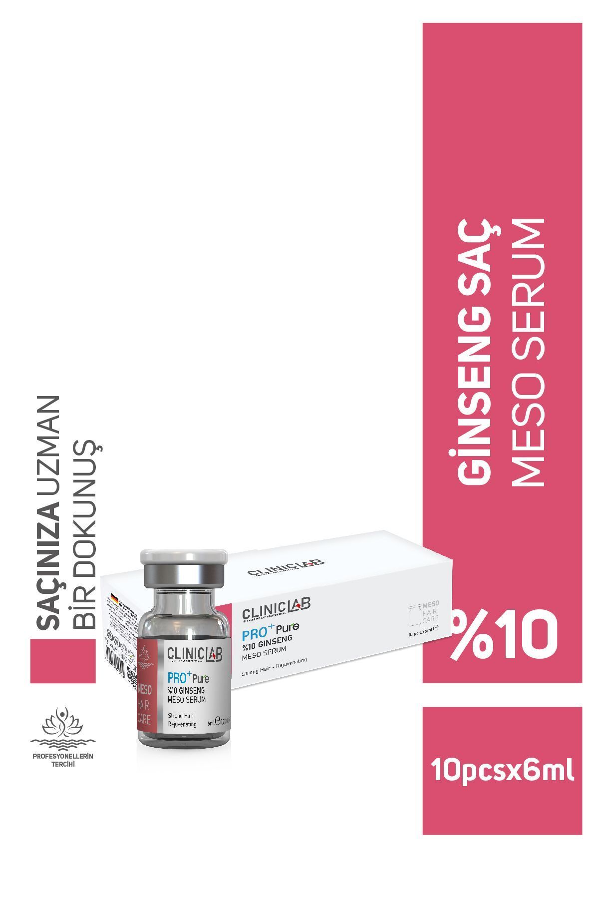 مزو سرم ترمیم کننده و محافظ مو حاوی 10% جینسینگ 6 میلی لیتر Cliniclab