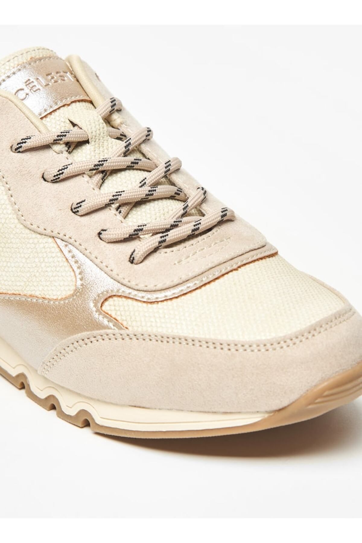 Celeste-Women's Textured Low Ankle Sneakers with Lace-Up Closure 5
