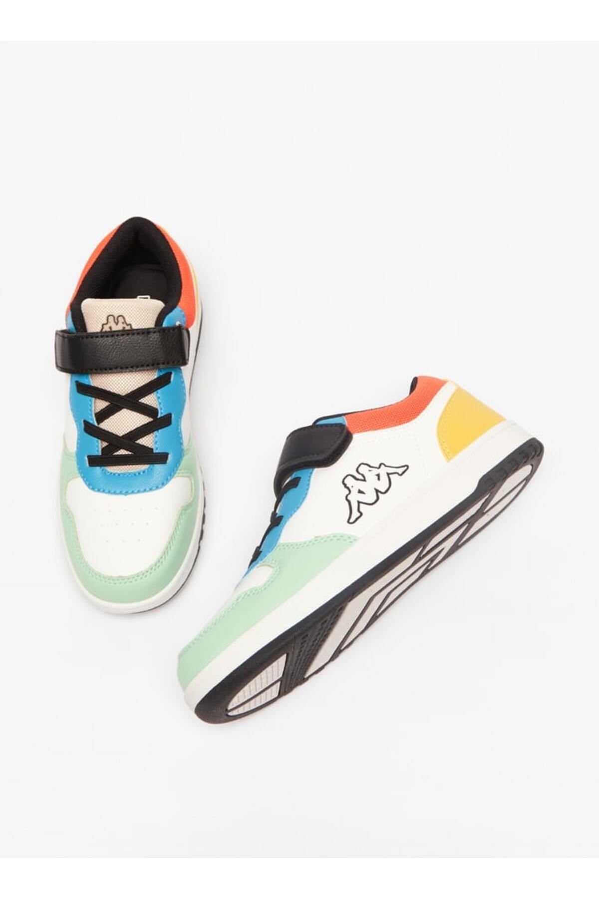 Kappa-Boys' Colourblock Low-Ankle Sneakers with Hook and Loop Closure 2