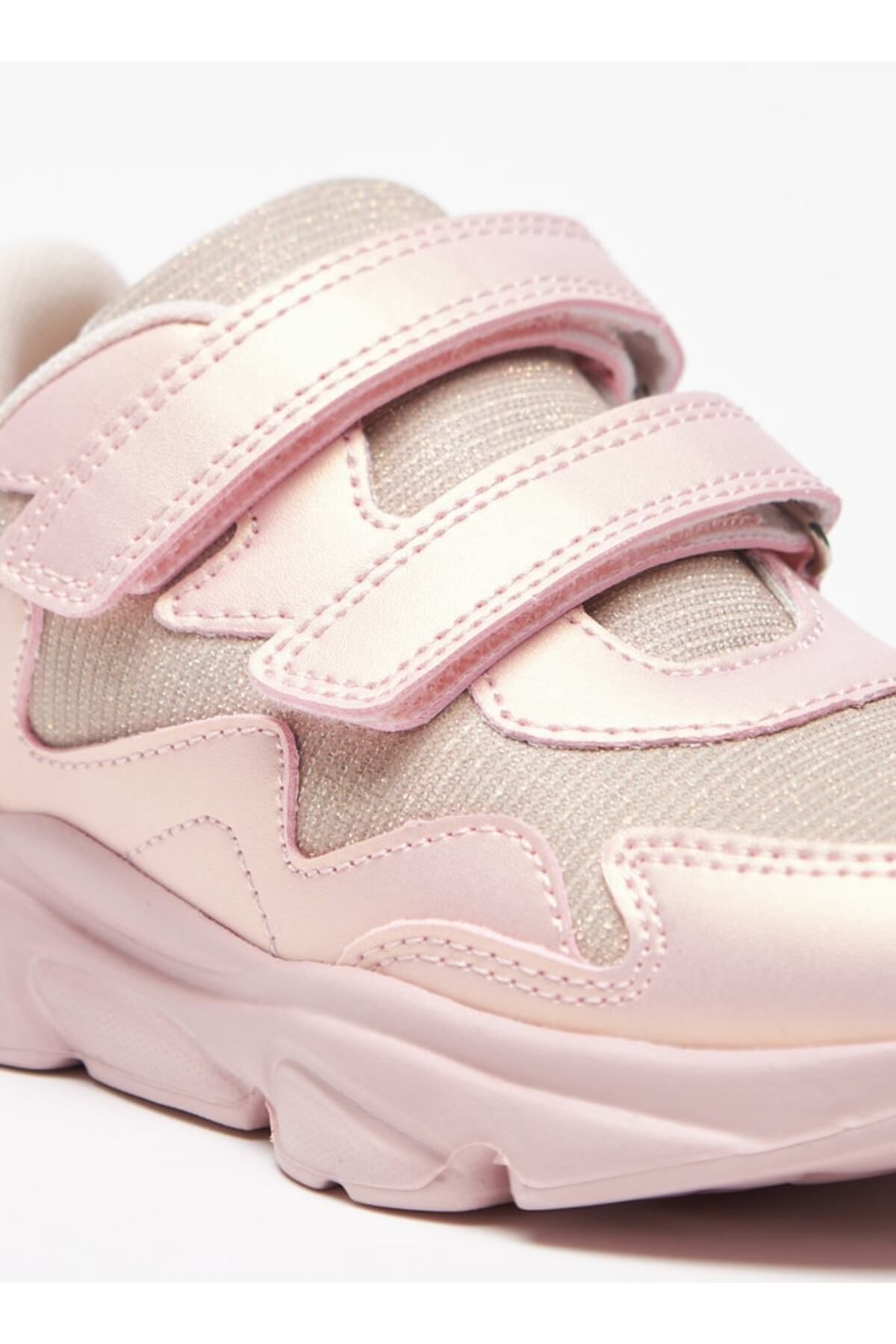 Flora Bella by Shoexpress-Glitter Detail Sneakers with Hook and Loop Closure 5