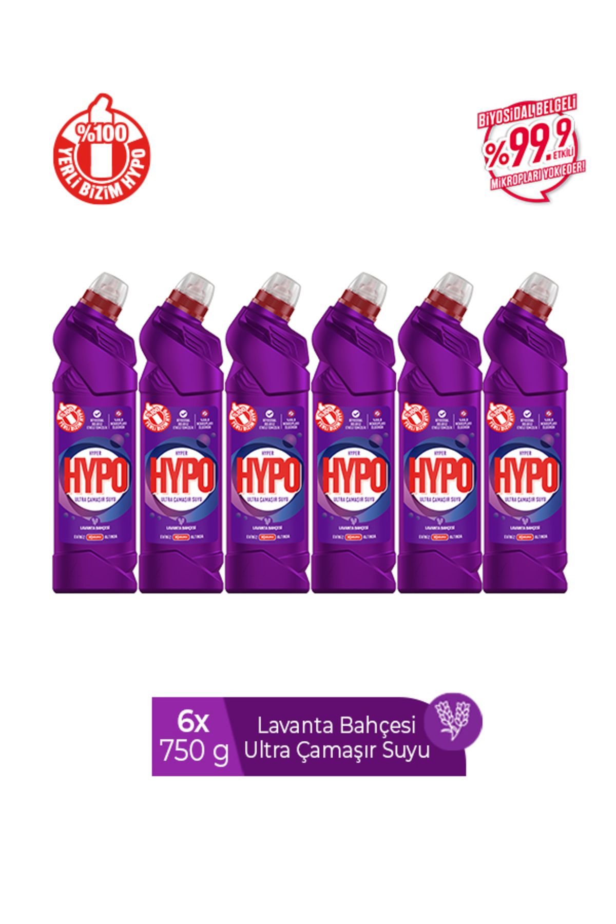 Hyper Hypo ULTRA KIVAMLI ÇAMAŞIR SUYU LAVANTA 750 GR X 6 ADET