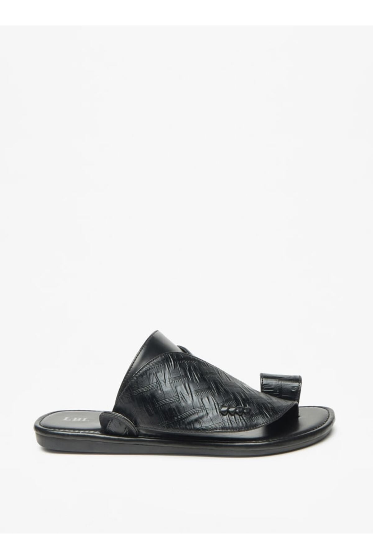 LBL by Shoexpress-Textured Slip-On Arabic Sandals with Toe Loop 2