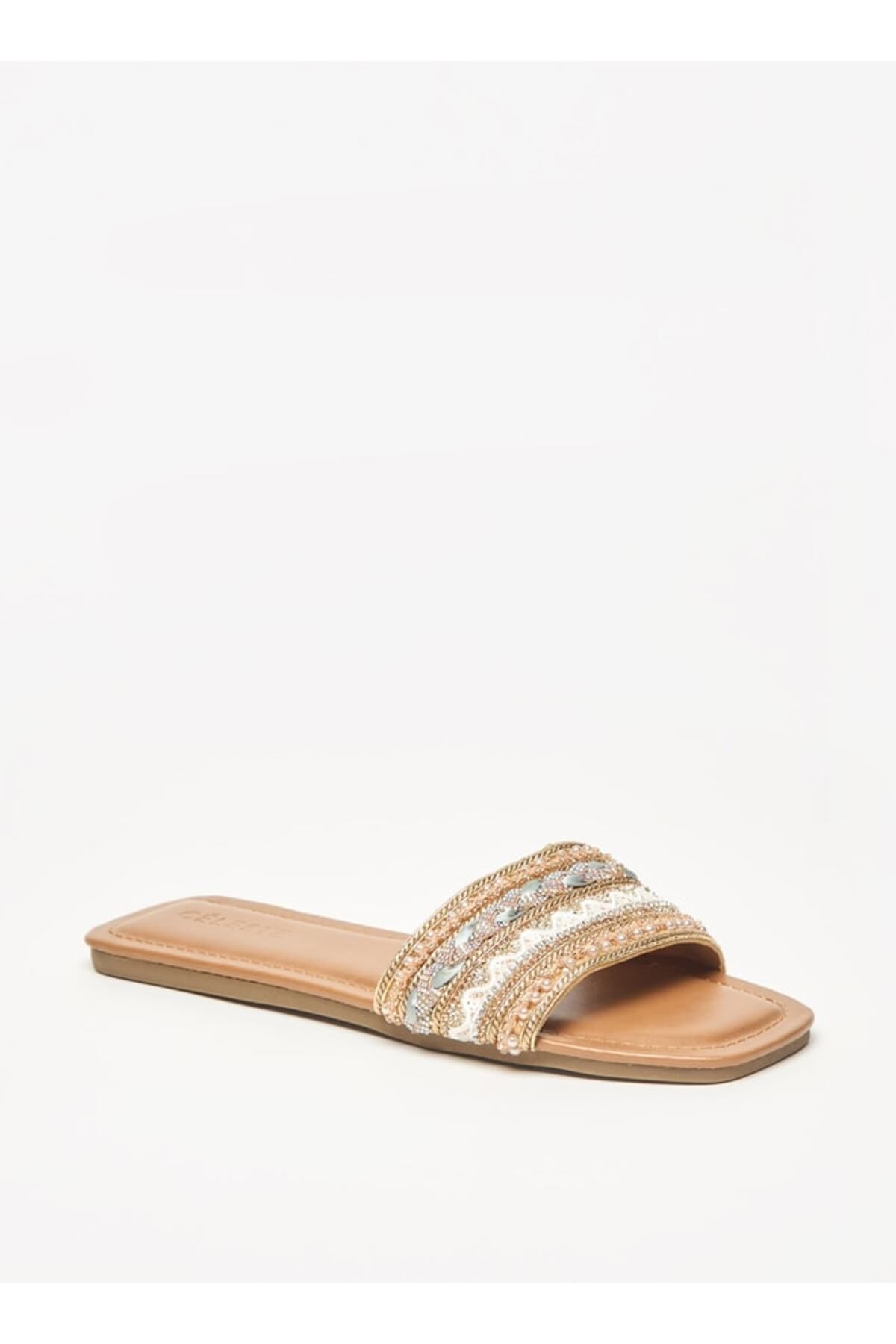 Celeste-Embellished Open Toe Slip-On Sandals 1